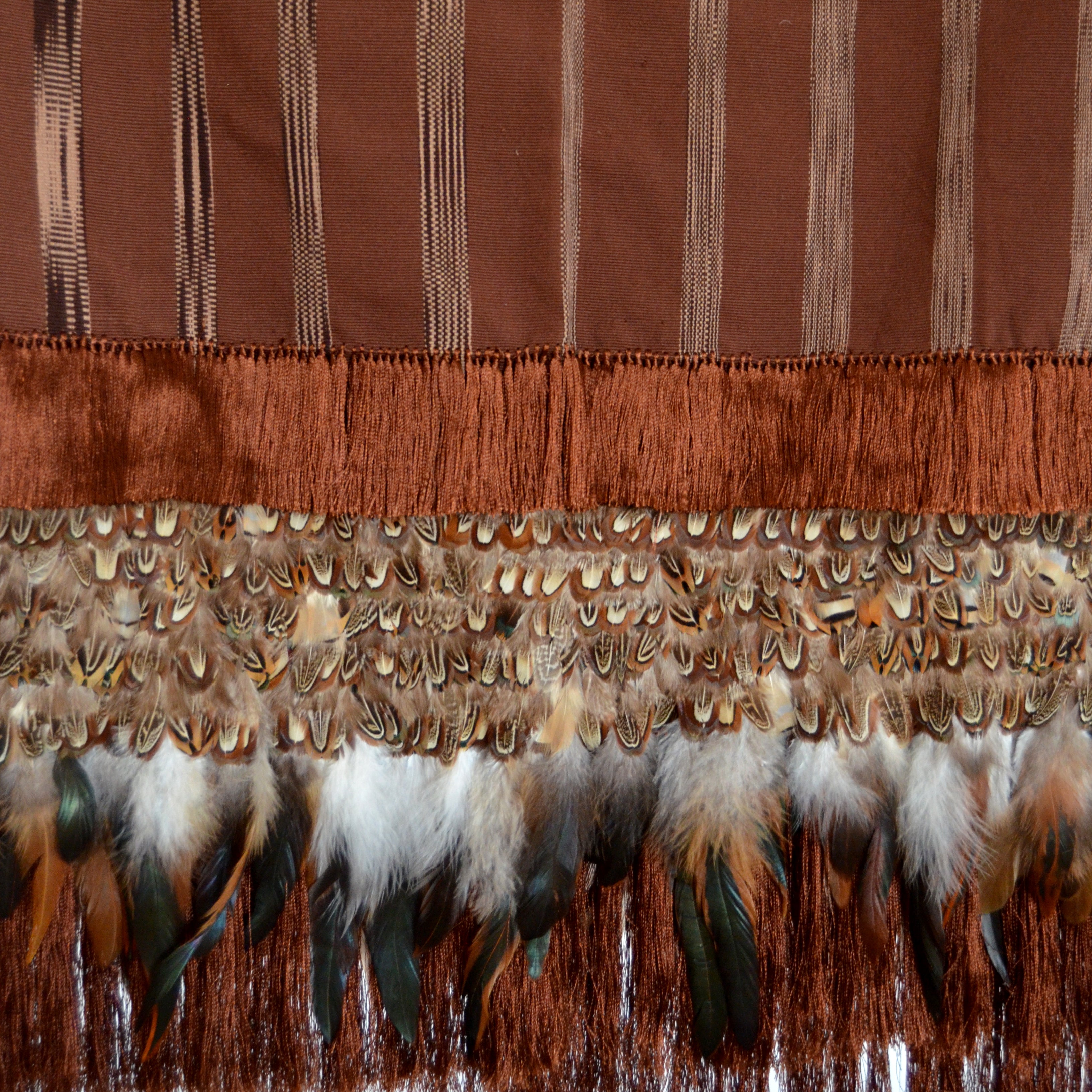 Feather Rebozo — Cream / Rose / Brown