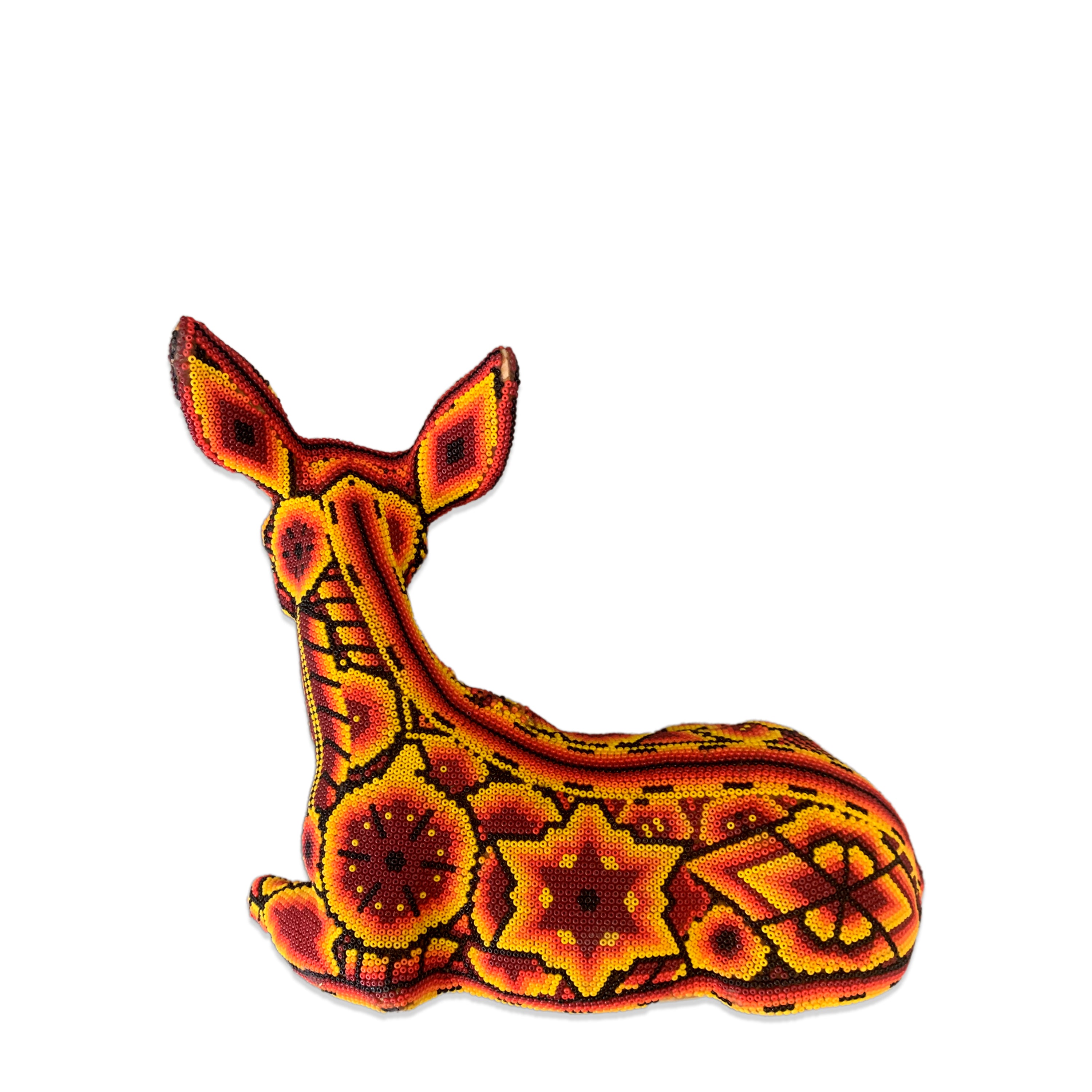 Huichol Chaquira Beaded Deer. C. 1990's.