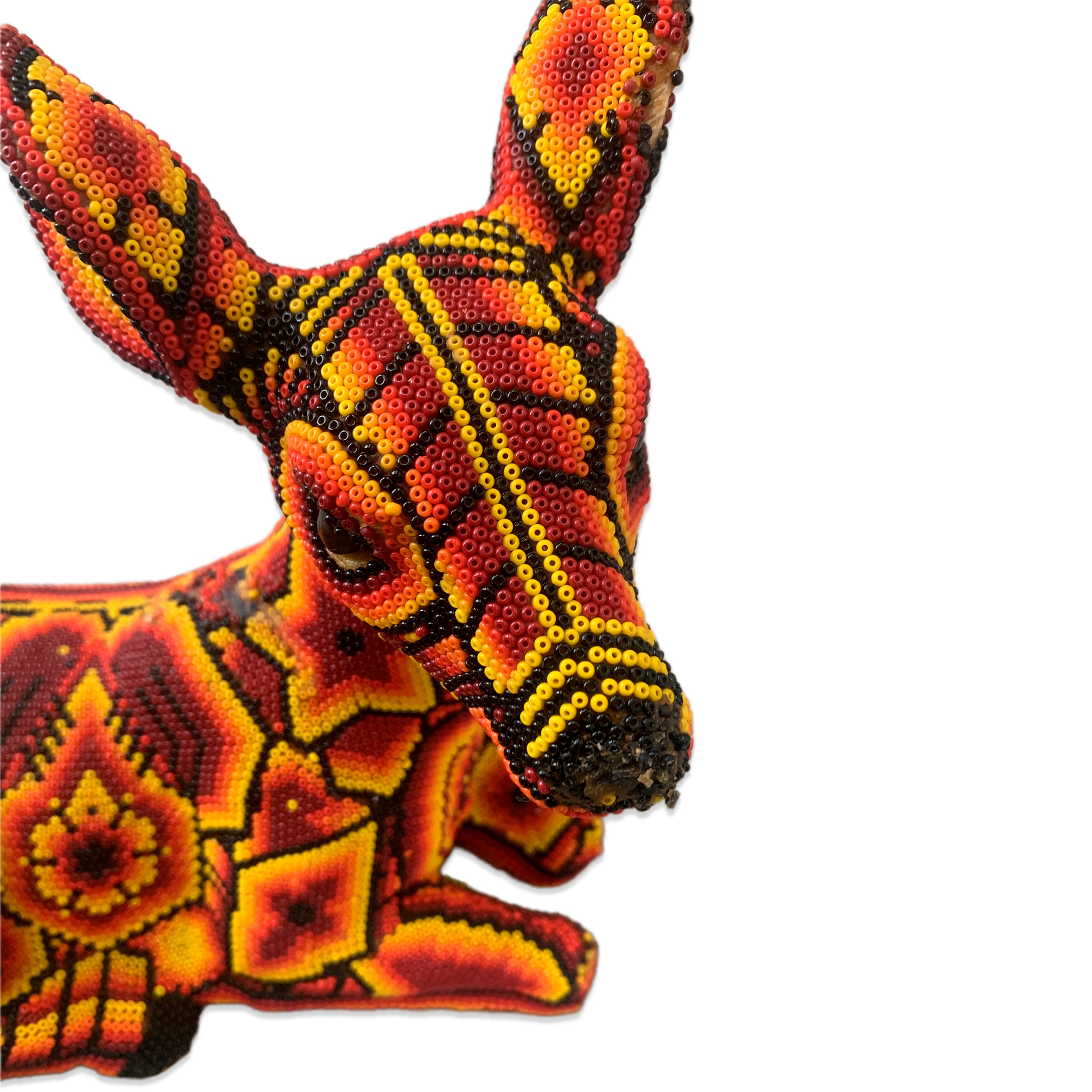 Huichol Chaquira Beaded Deer. C. 1990's.