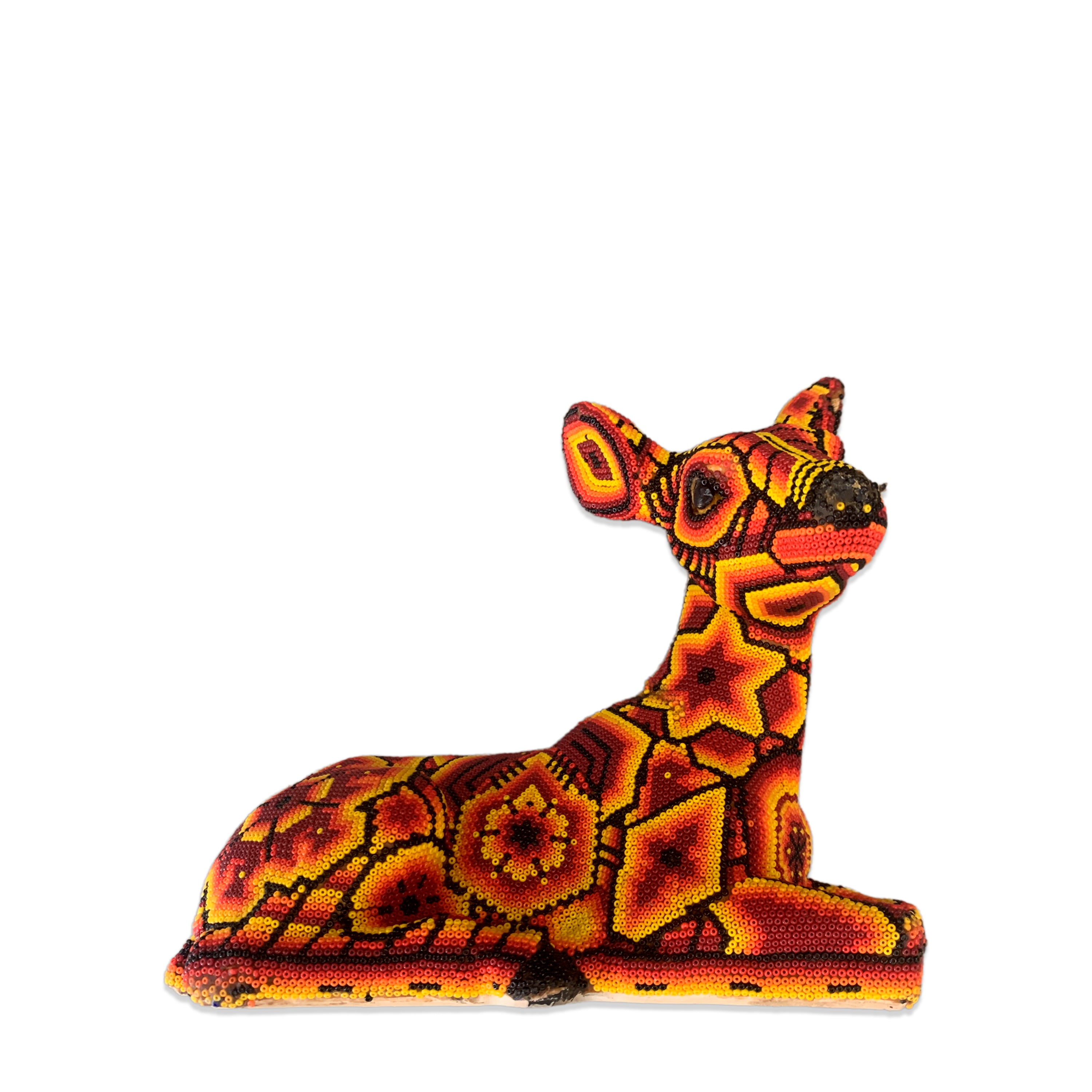 Huichol Chaquira Beaded Deer. C. 1990's.