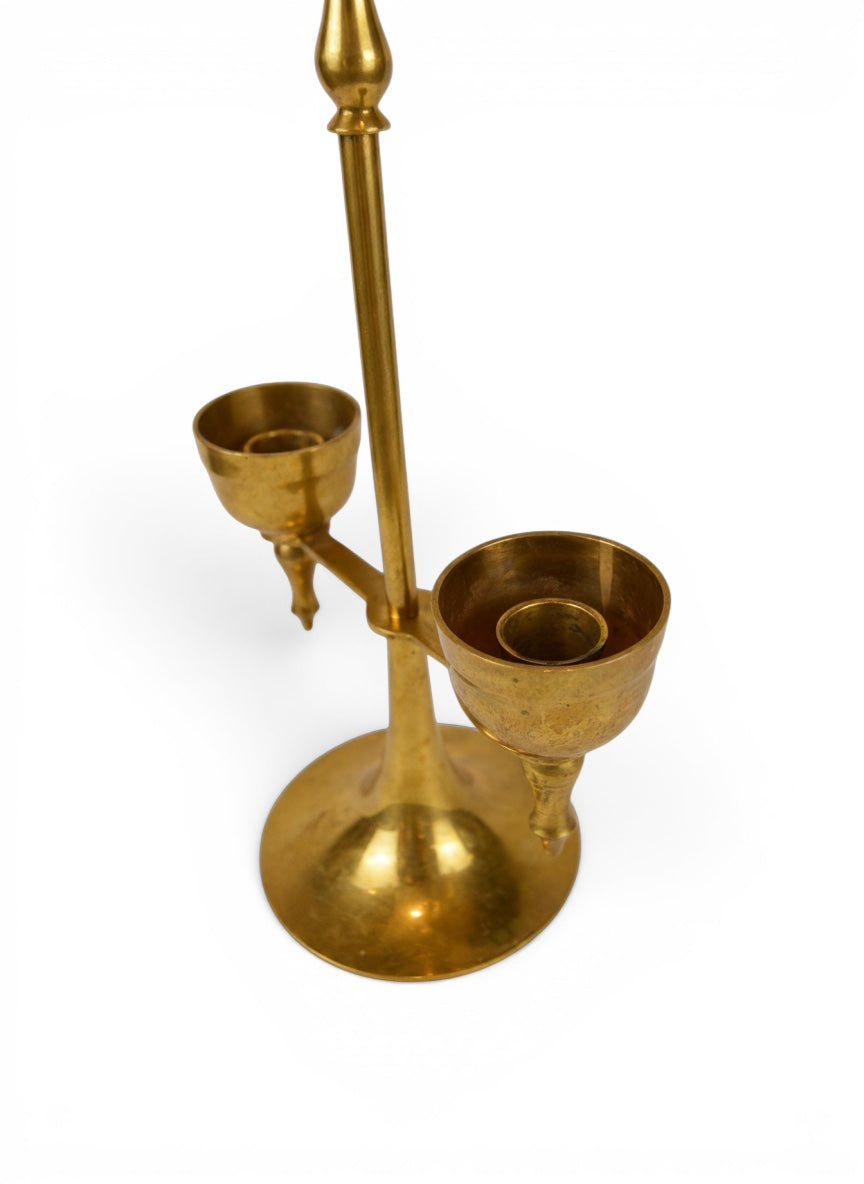 Two-Candle Brass Candlestick