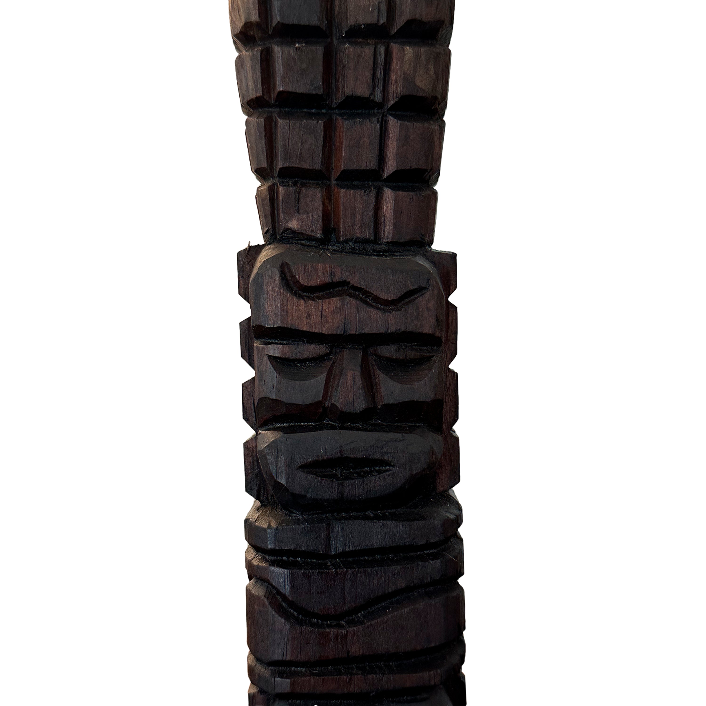 Set of 3 Wooden Tiki Candle Holders