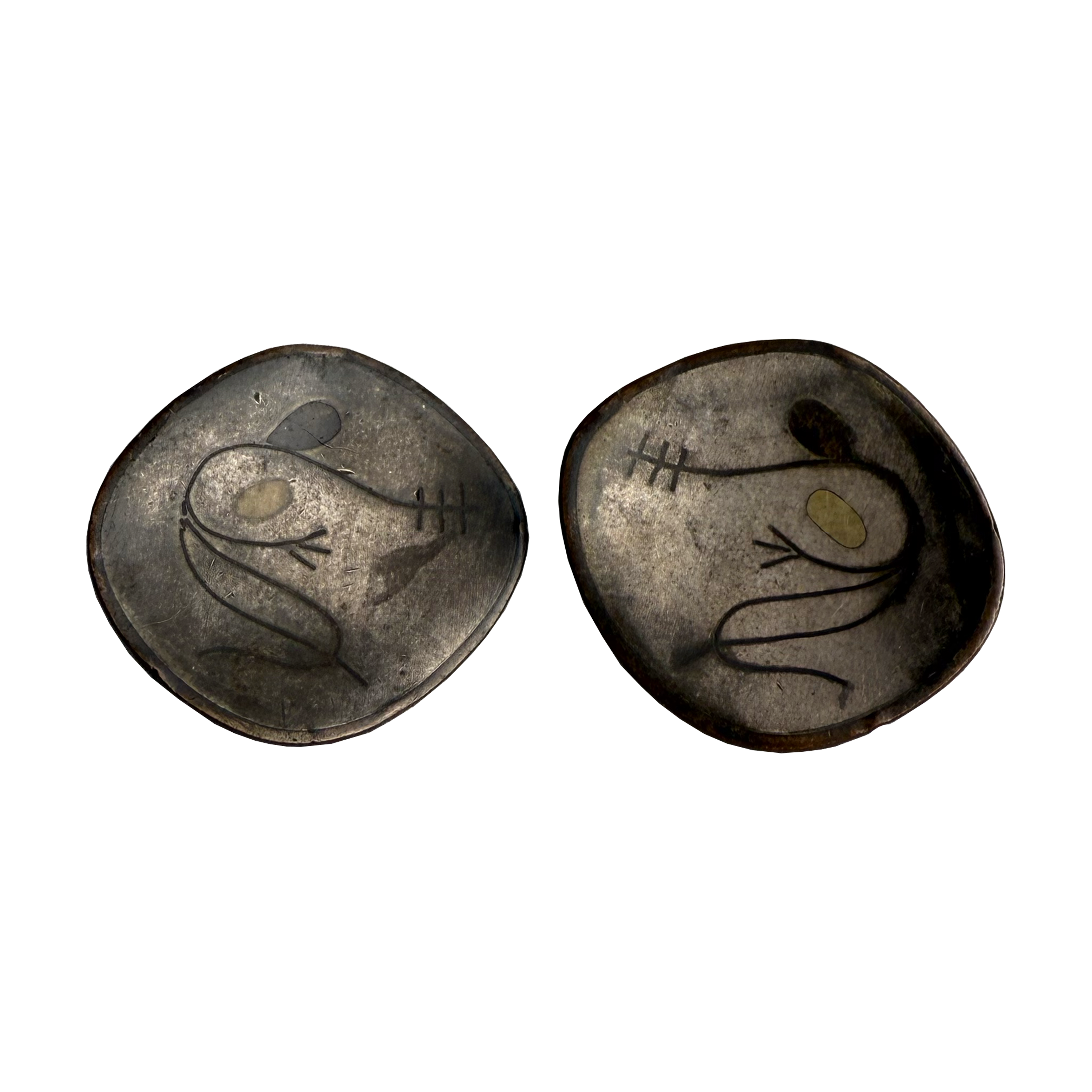 Los Castillos Taxco Silver Earrings, c 1950
