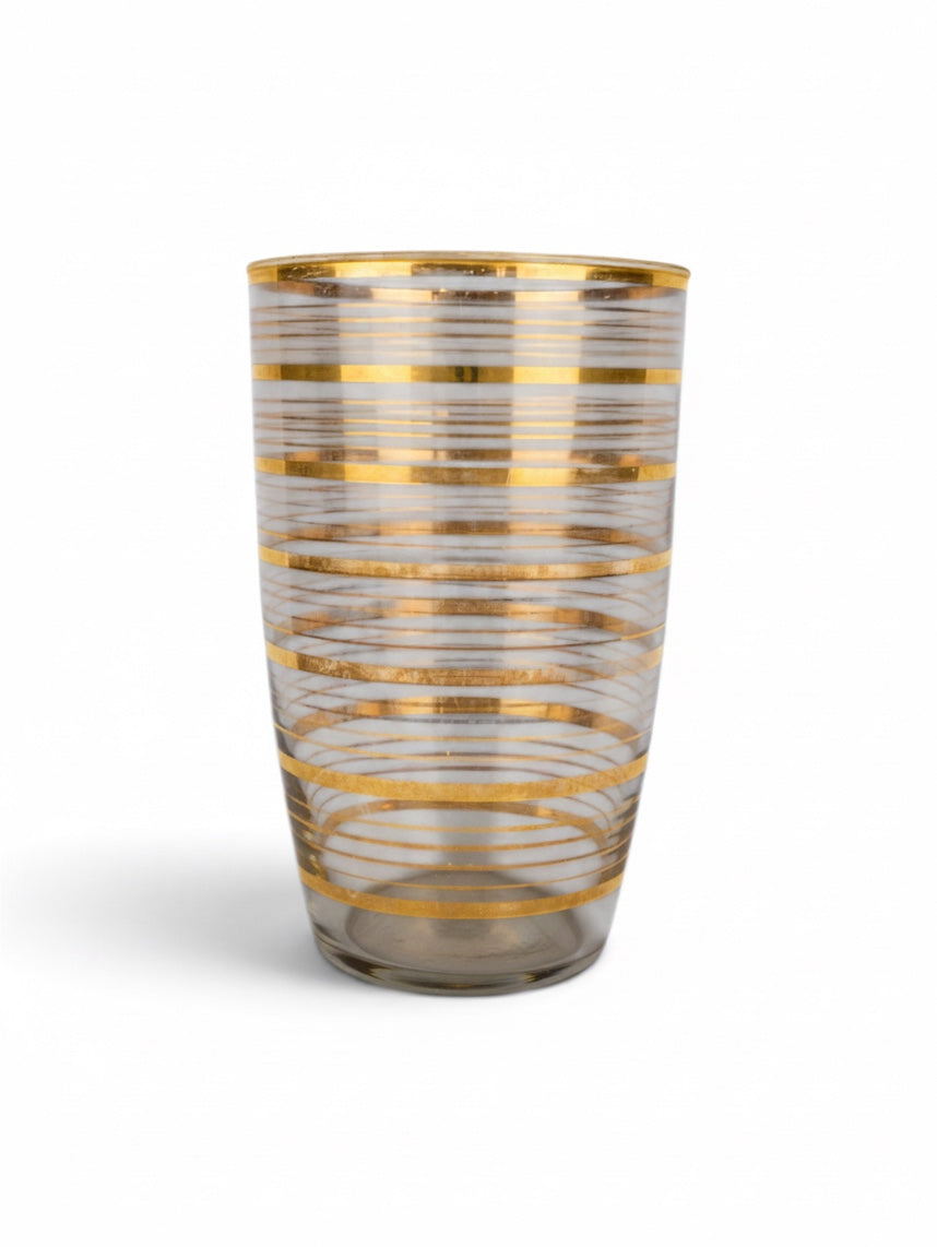 Glass Vase With Gold Lines