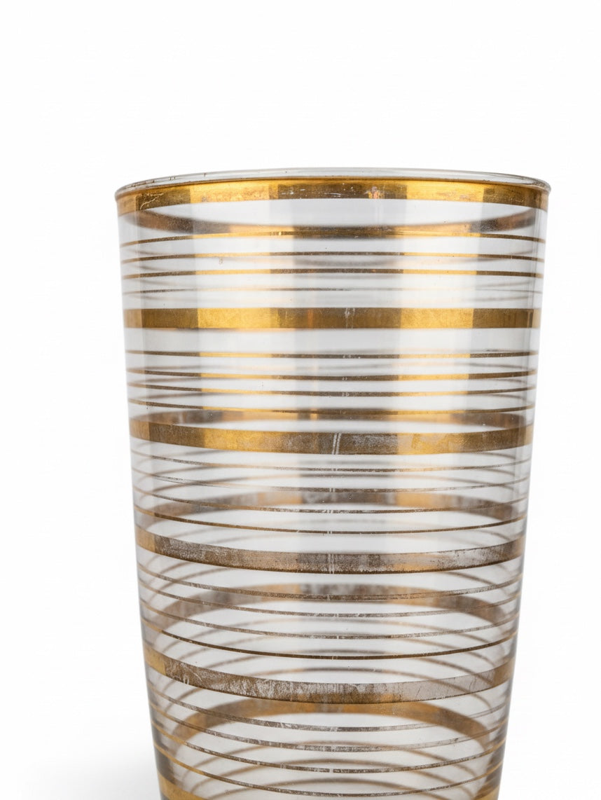 Glass Vase With Gold Lines