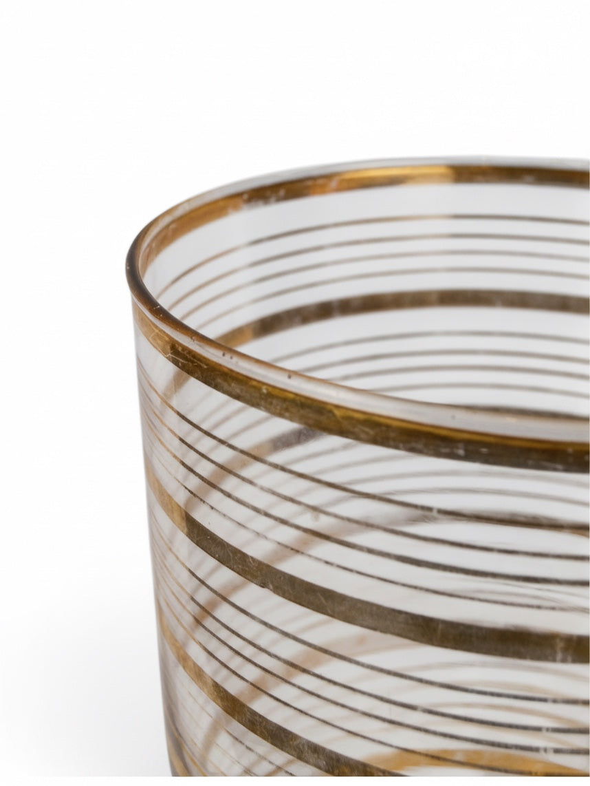 Glass Vase With Gold Lines
