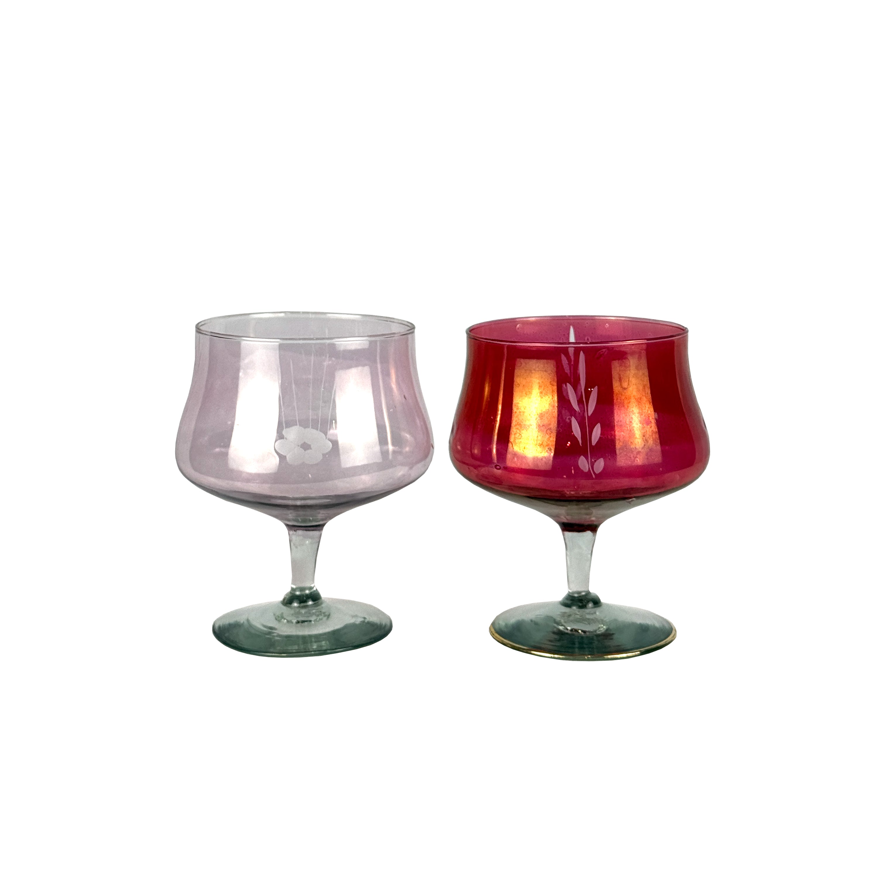 Vintage Pepita Glass Dessert Goblets