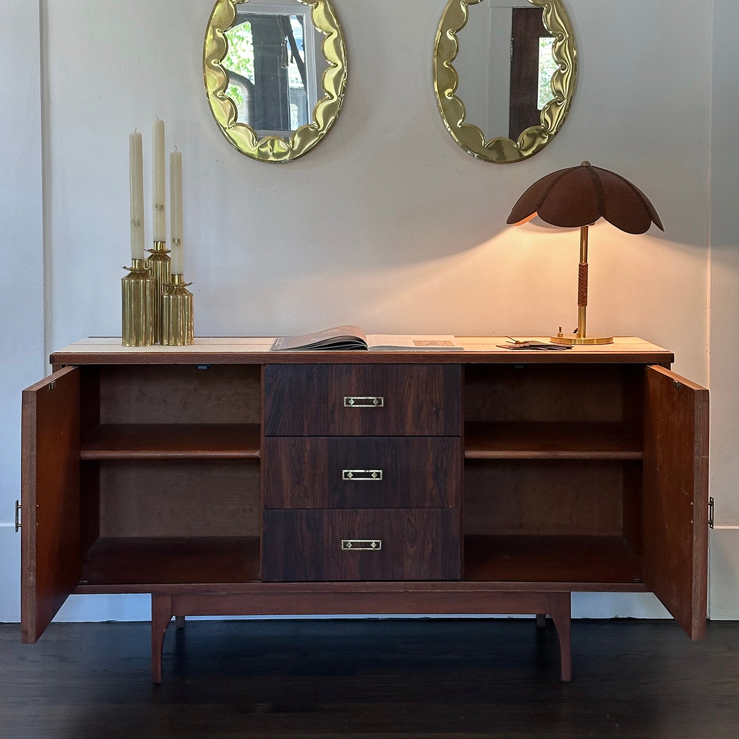 DIXY Mahogany Carved Credenza C. 1960's