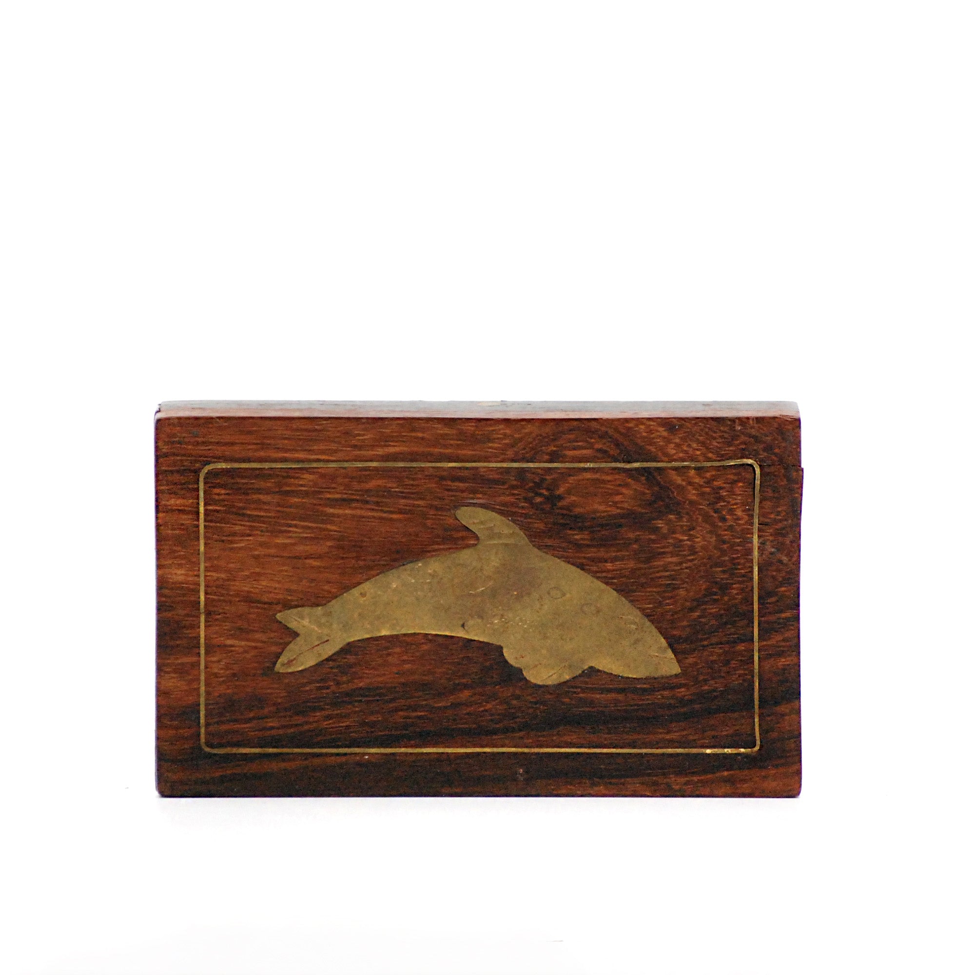 Decorative Wooden Box with Dolphin