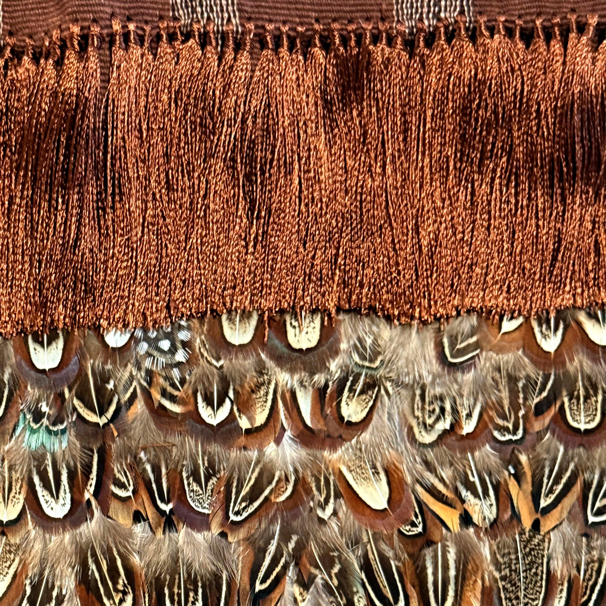 Feather Rebozo — Cream / Rose / Brown
