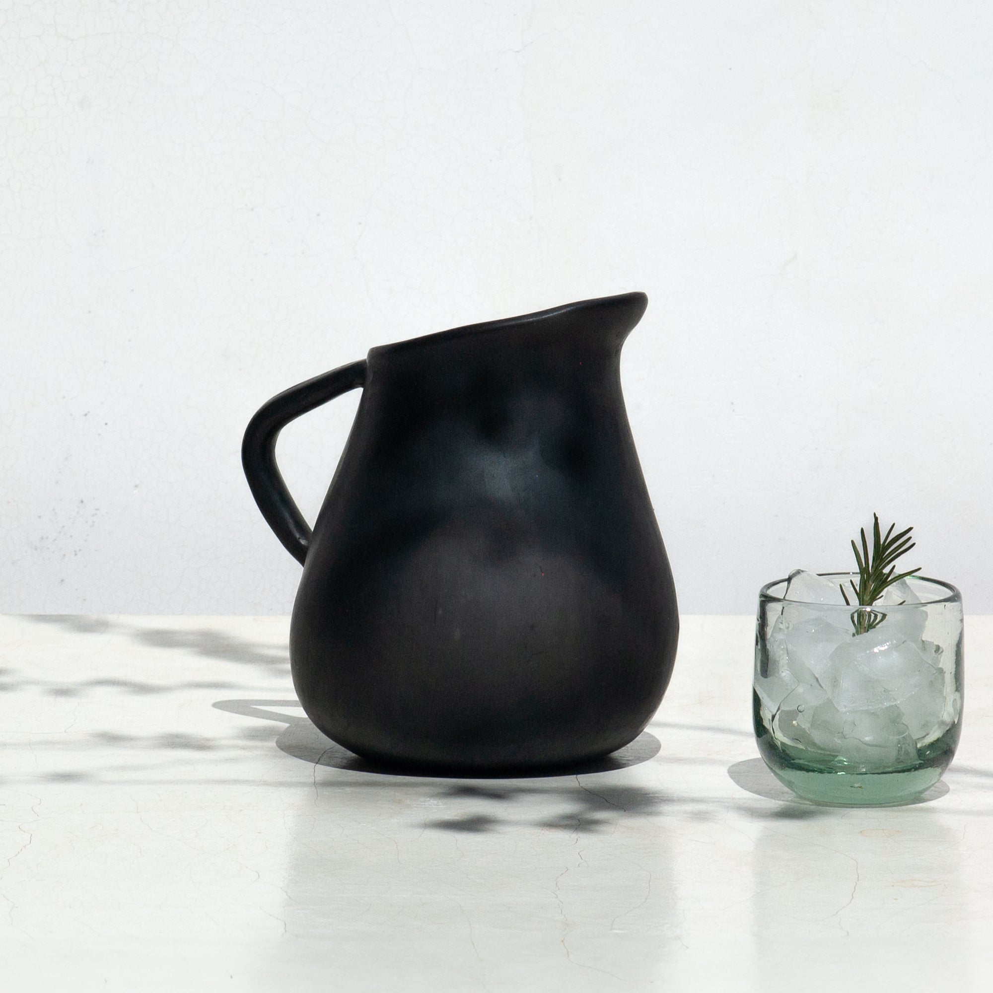 Rosetta Pitcher Black Clay