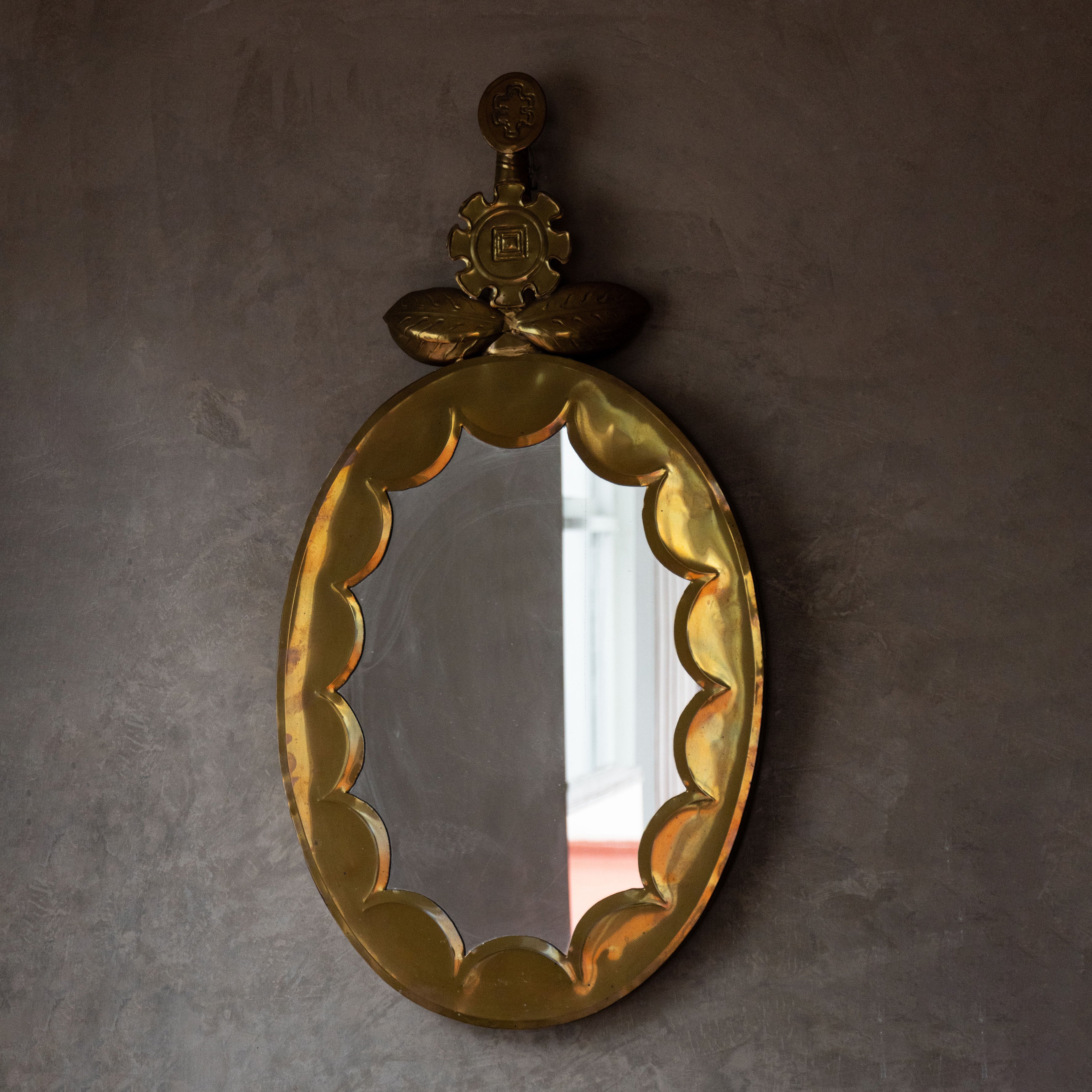 Byron Gold Brass Plate Mirror