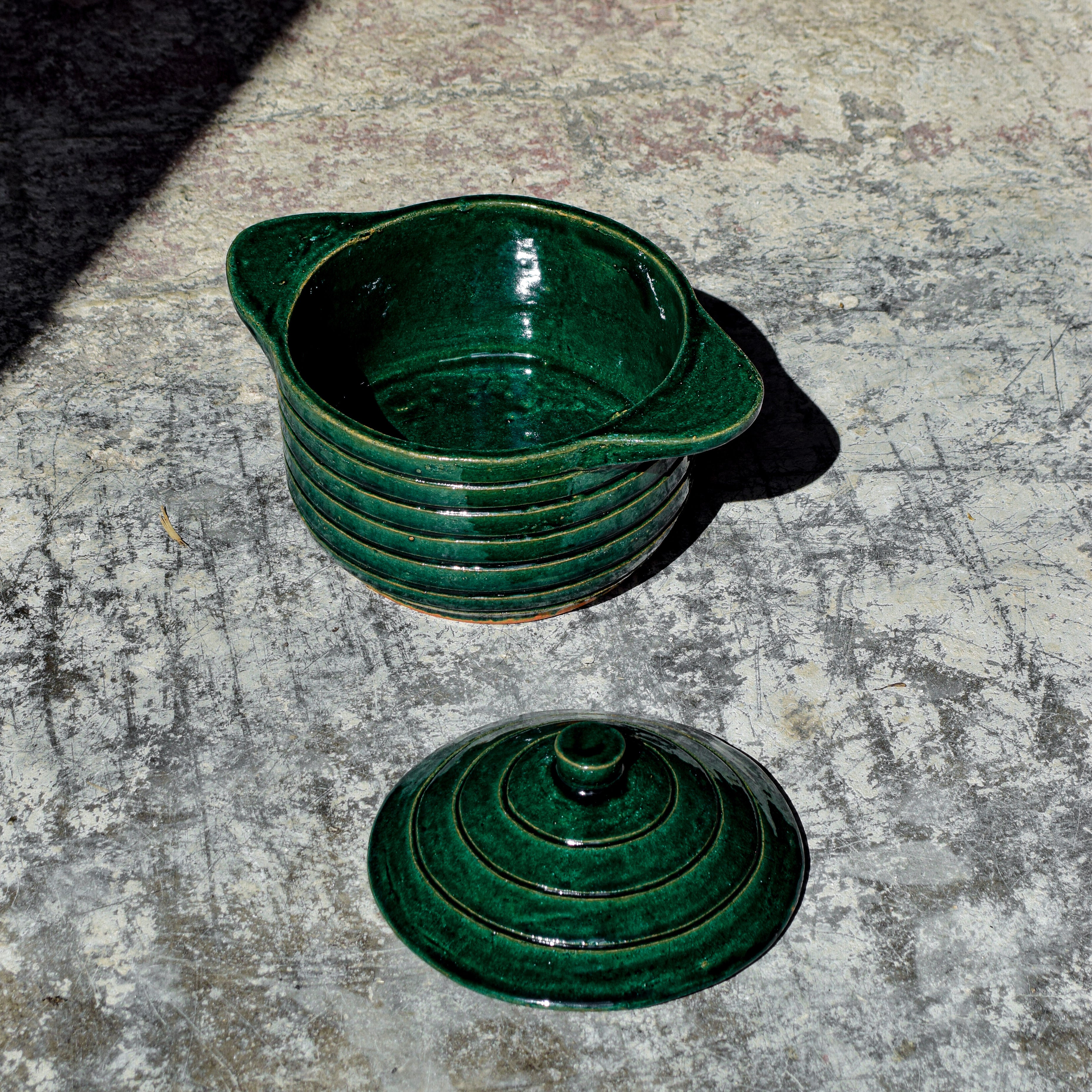 Verde Circular Pot Green Clay