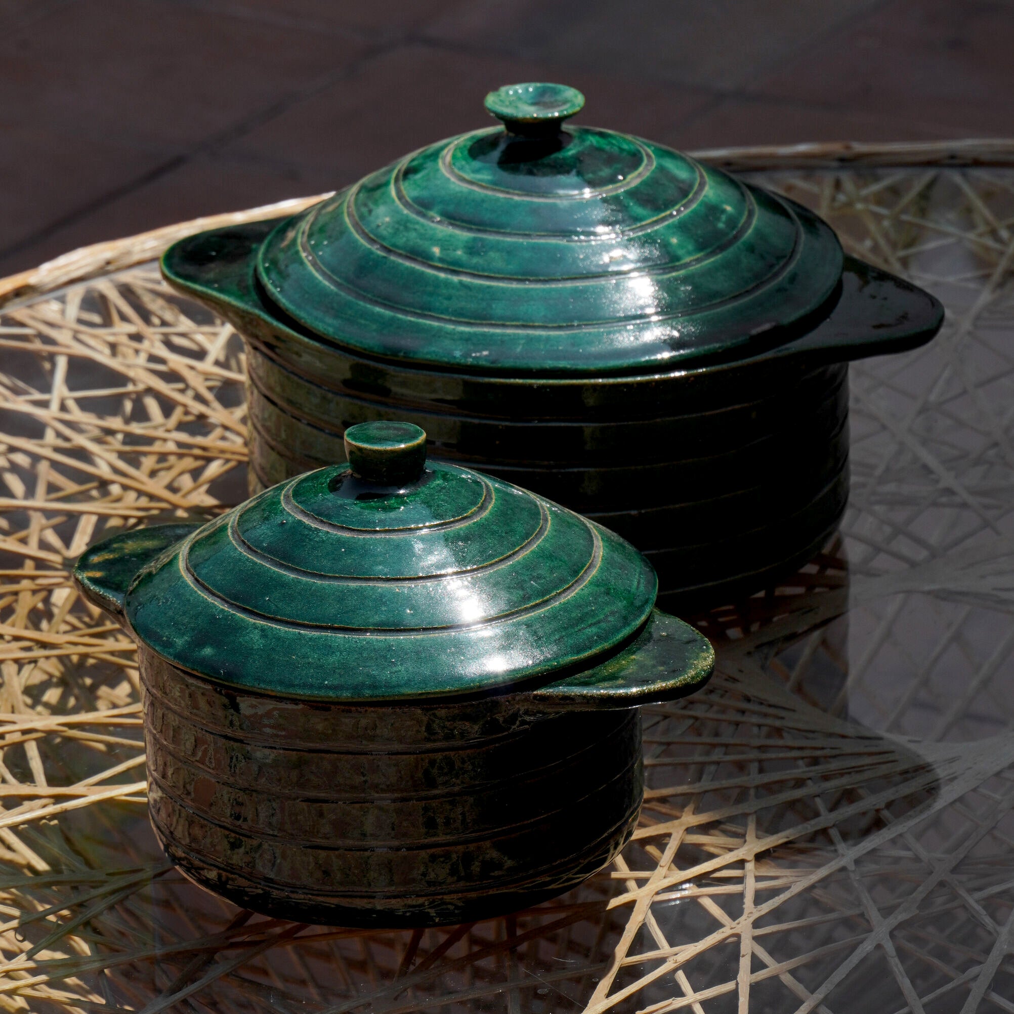 Verde Circular Pot Green Clay