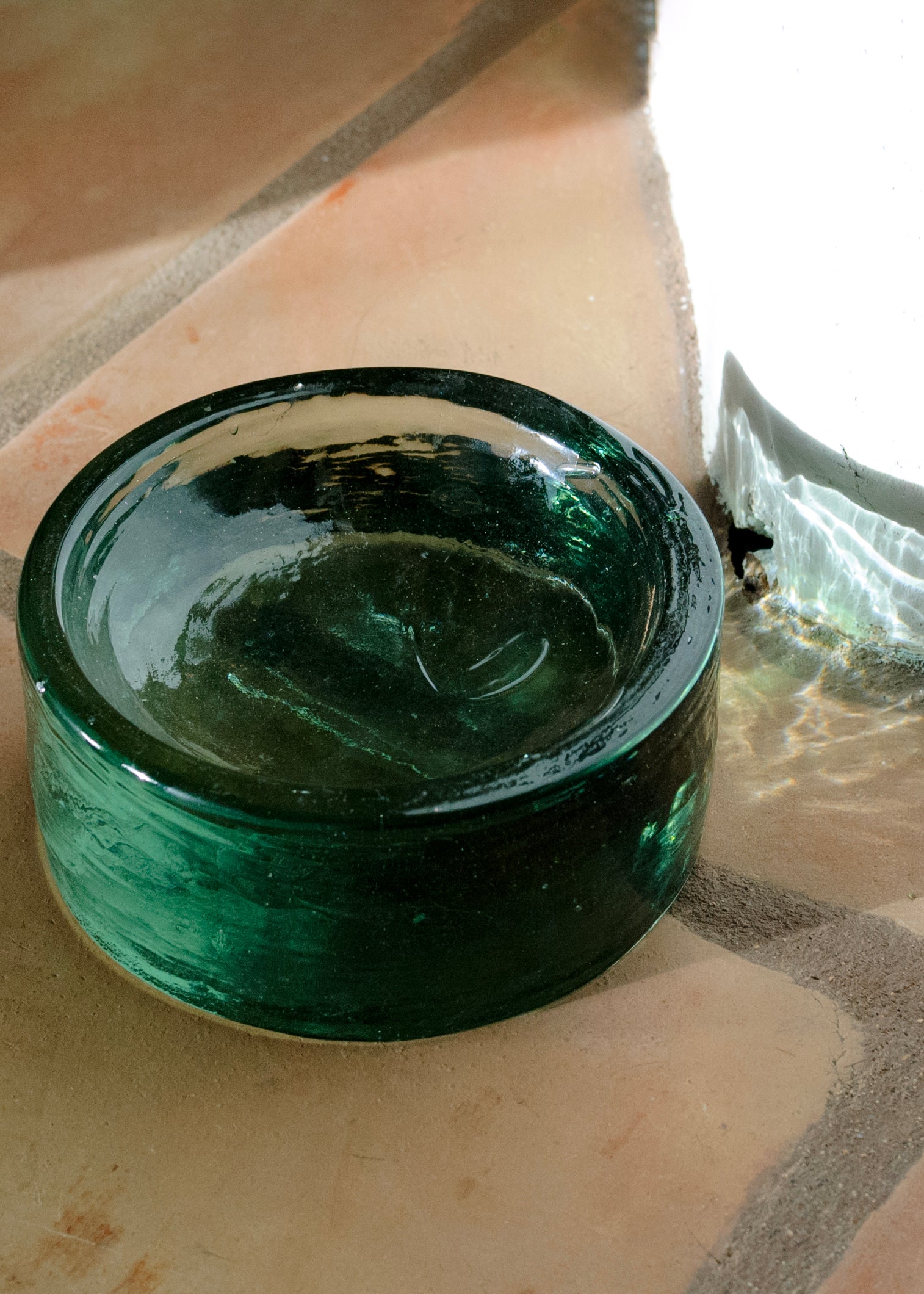 Emerald Optical Glass Bowl