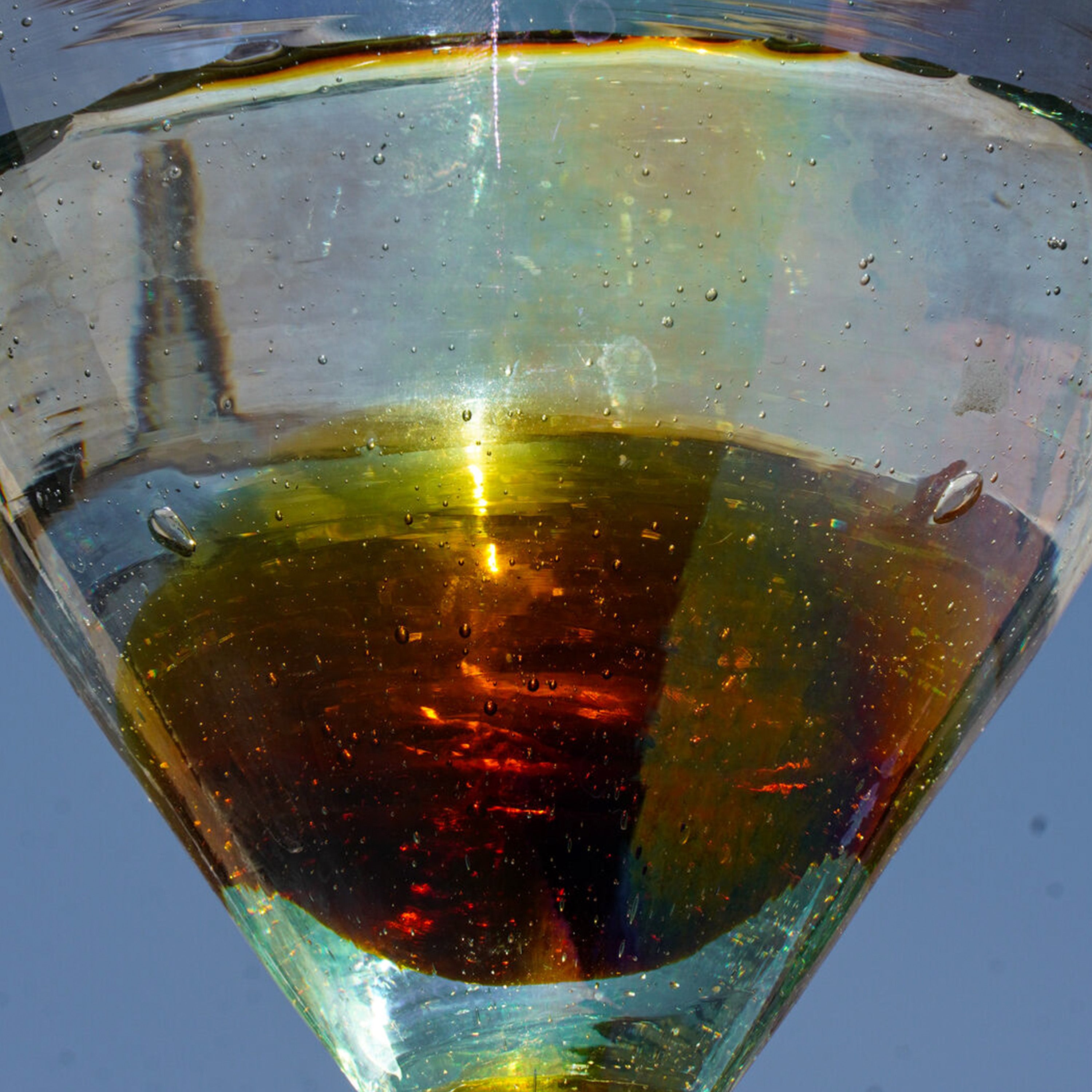 Martini Glass - Amber Iridescent