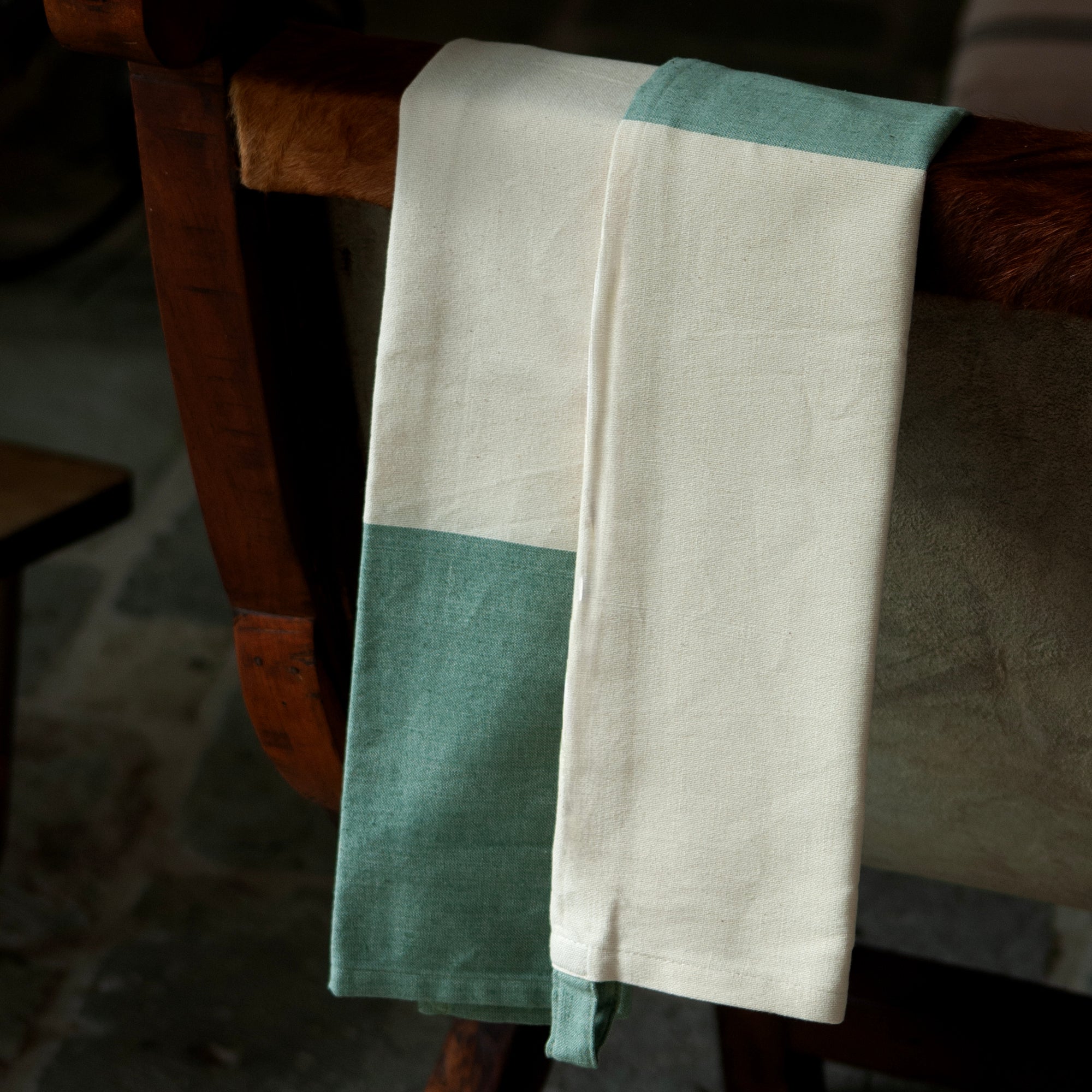 Agave Green Pedal-Loom Kitchen Towel