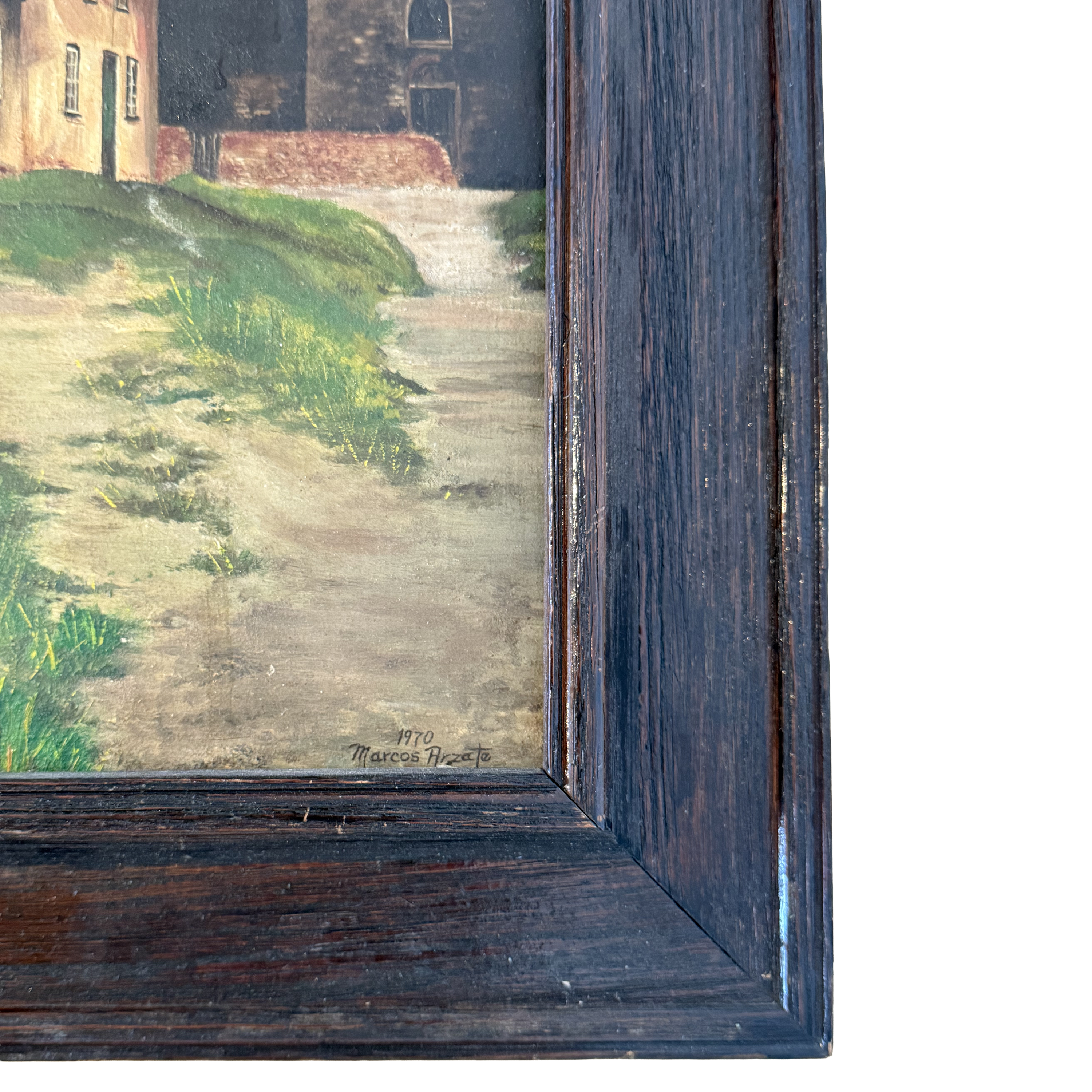 Townscape in Oil with Wooden Frame