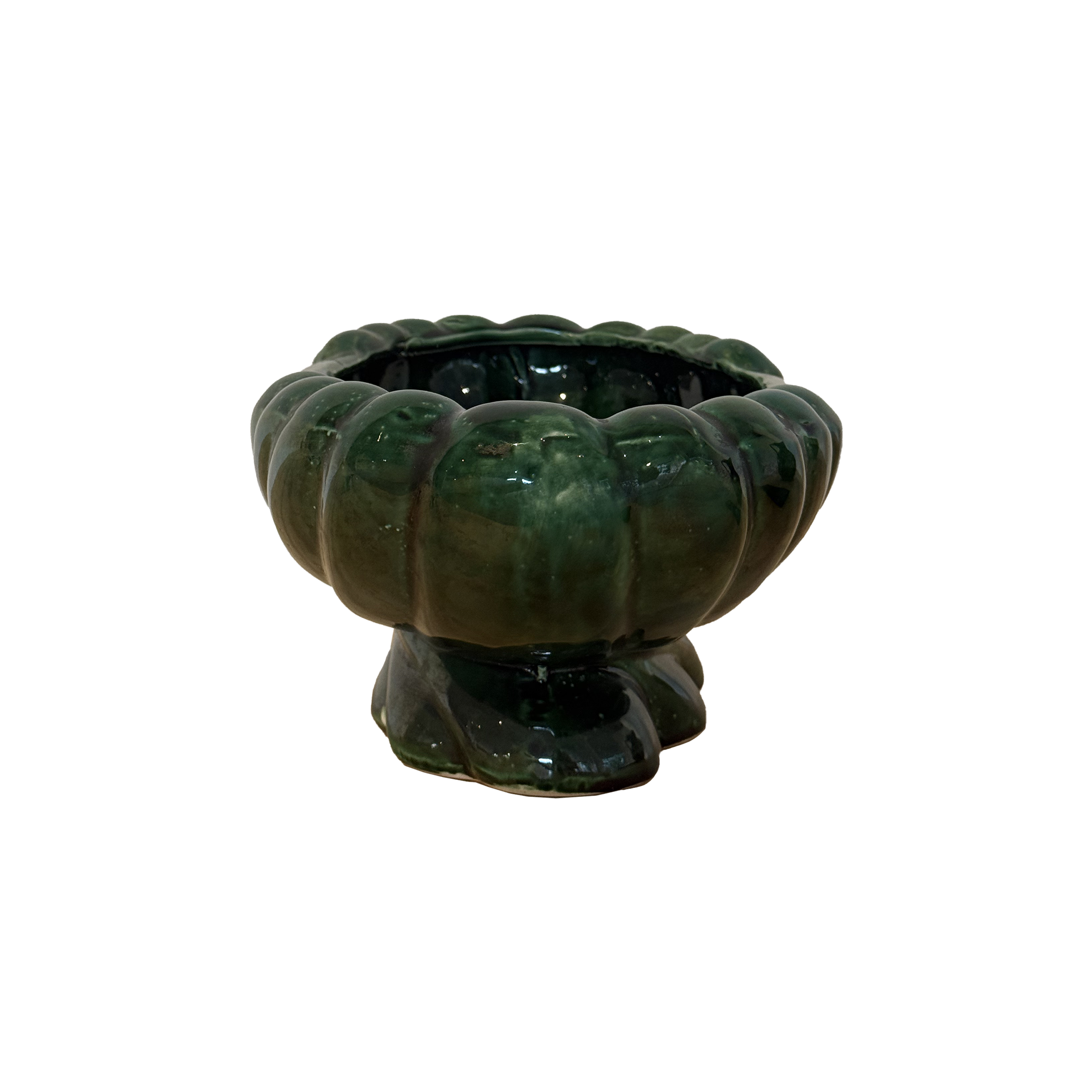 Green Pedestal Fruit Bowl