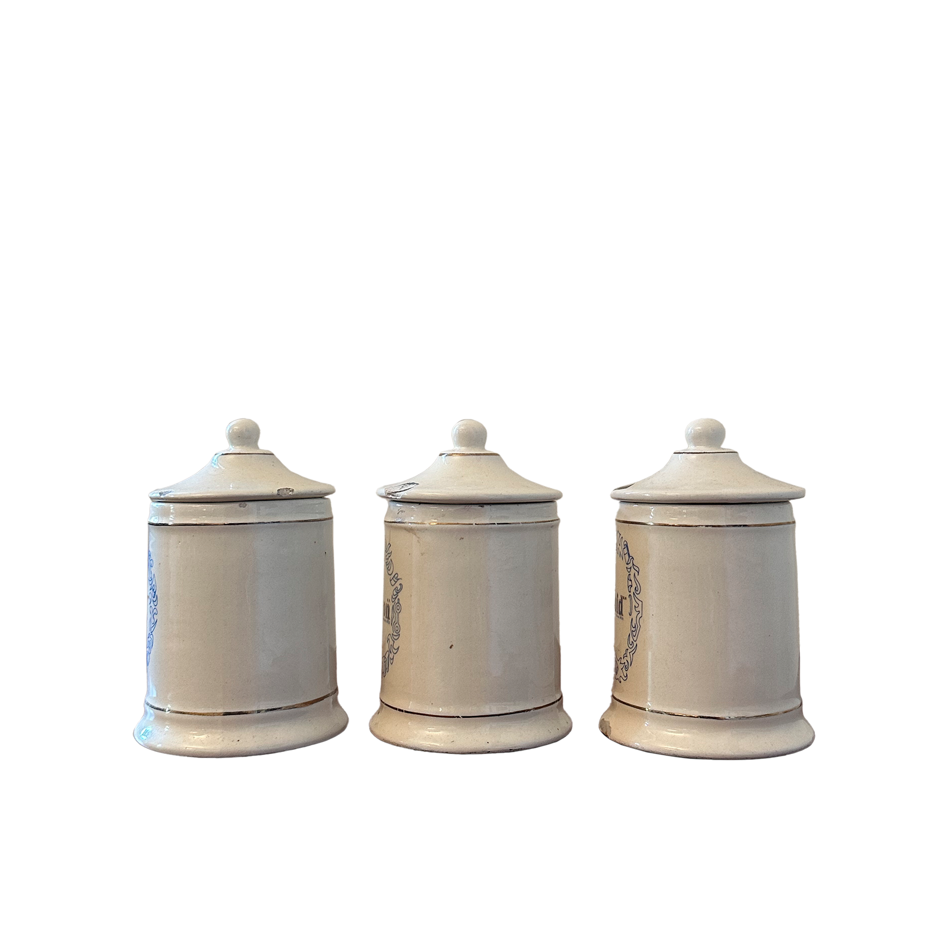 Vintage Ceramic Apothecary Jars (Sold as Set)