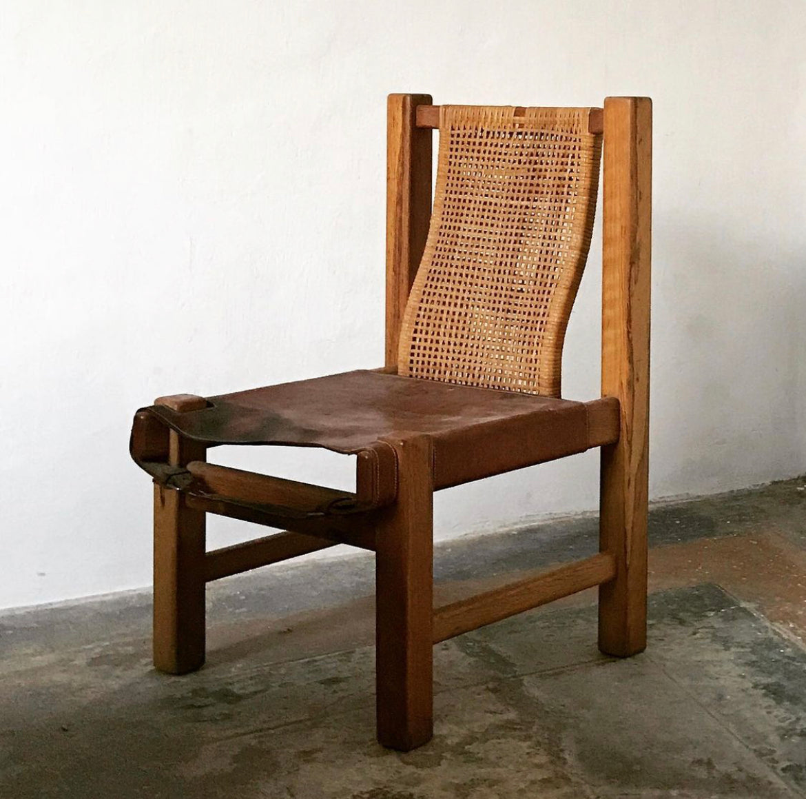 Lander Wood and Leather Chair c 1970
