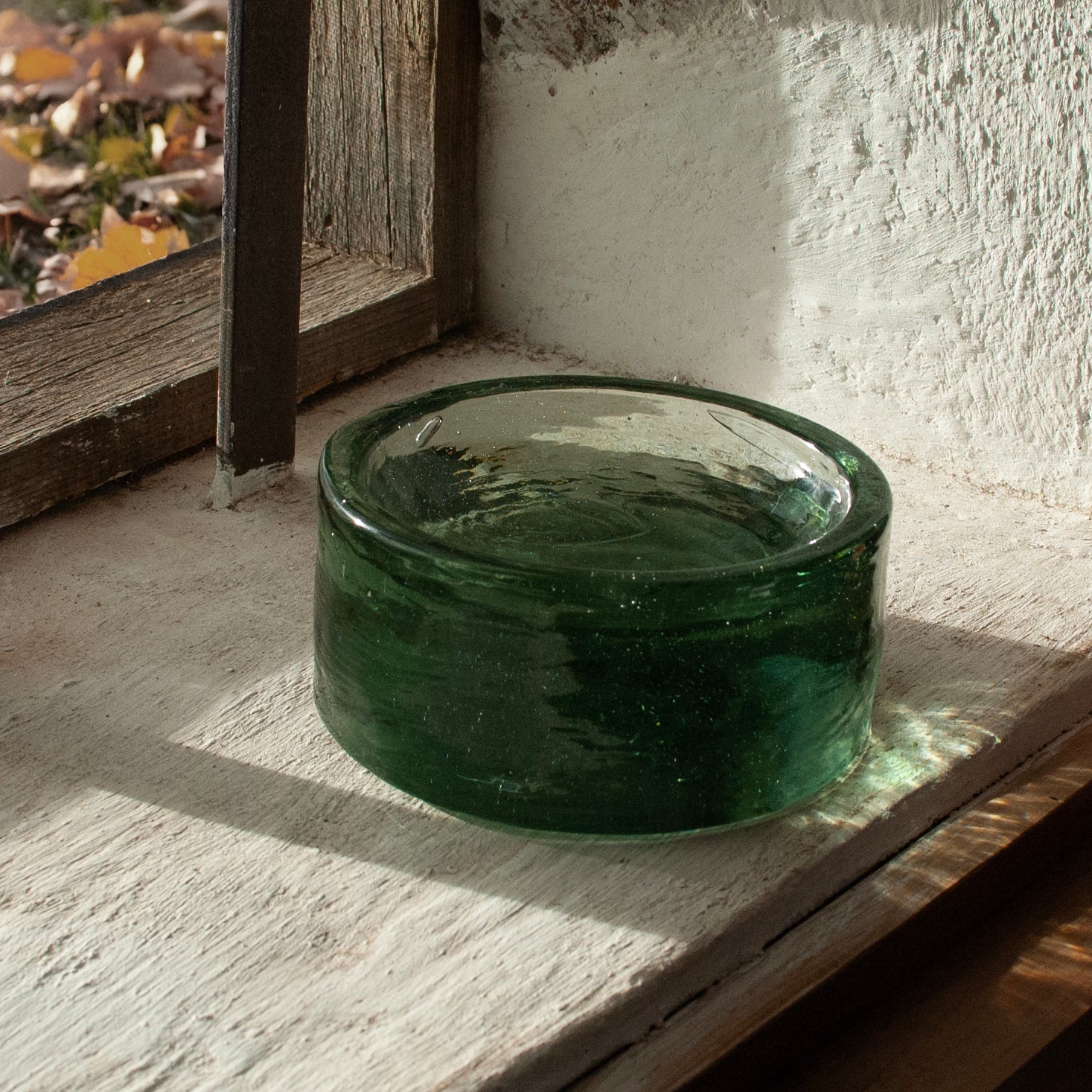 Emerald Optical Glass Bowl