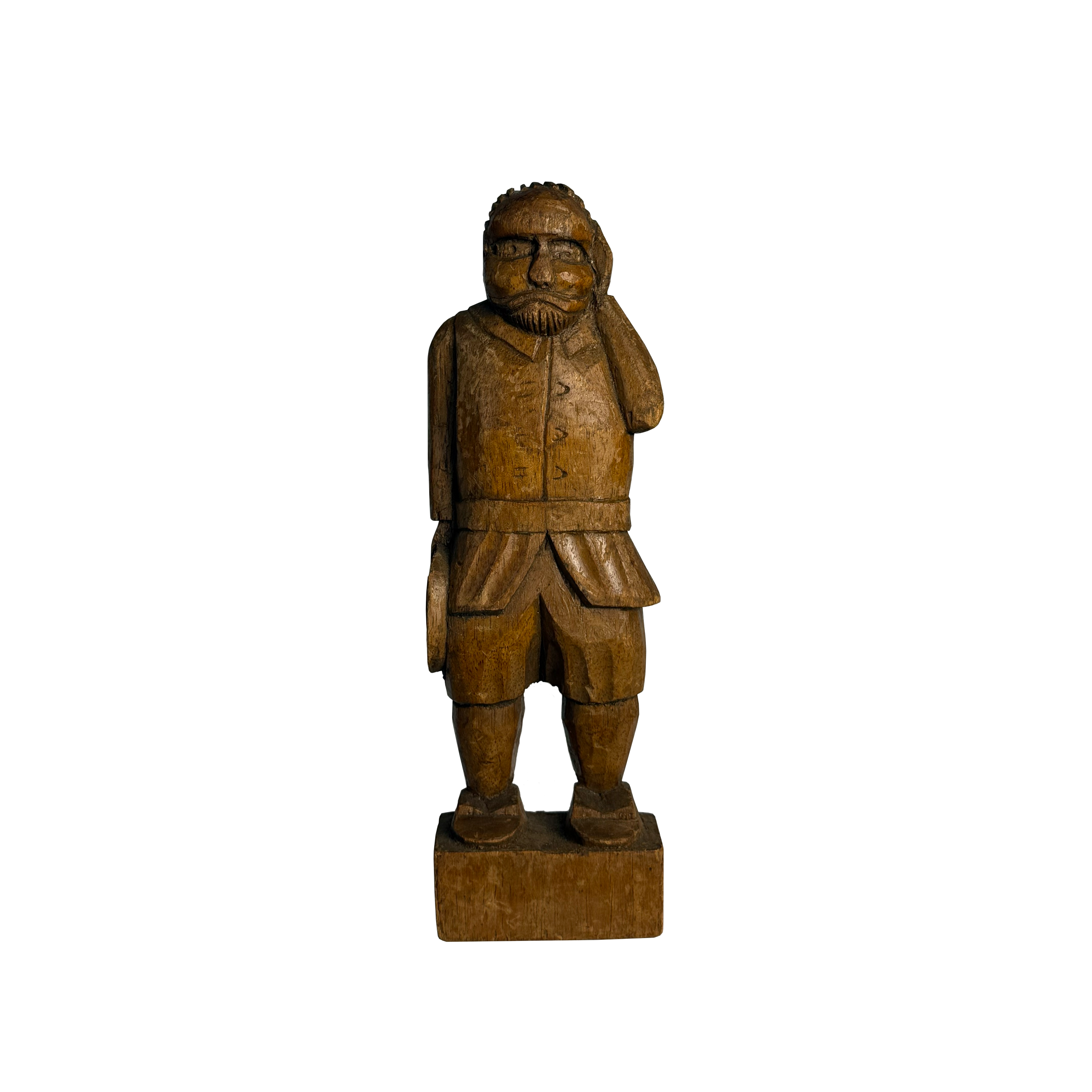 Carved Wooden Statuette of a Man