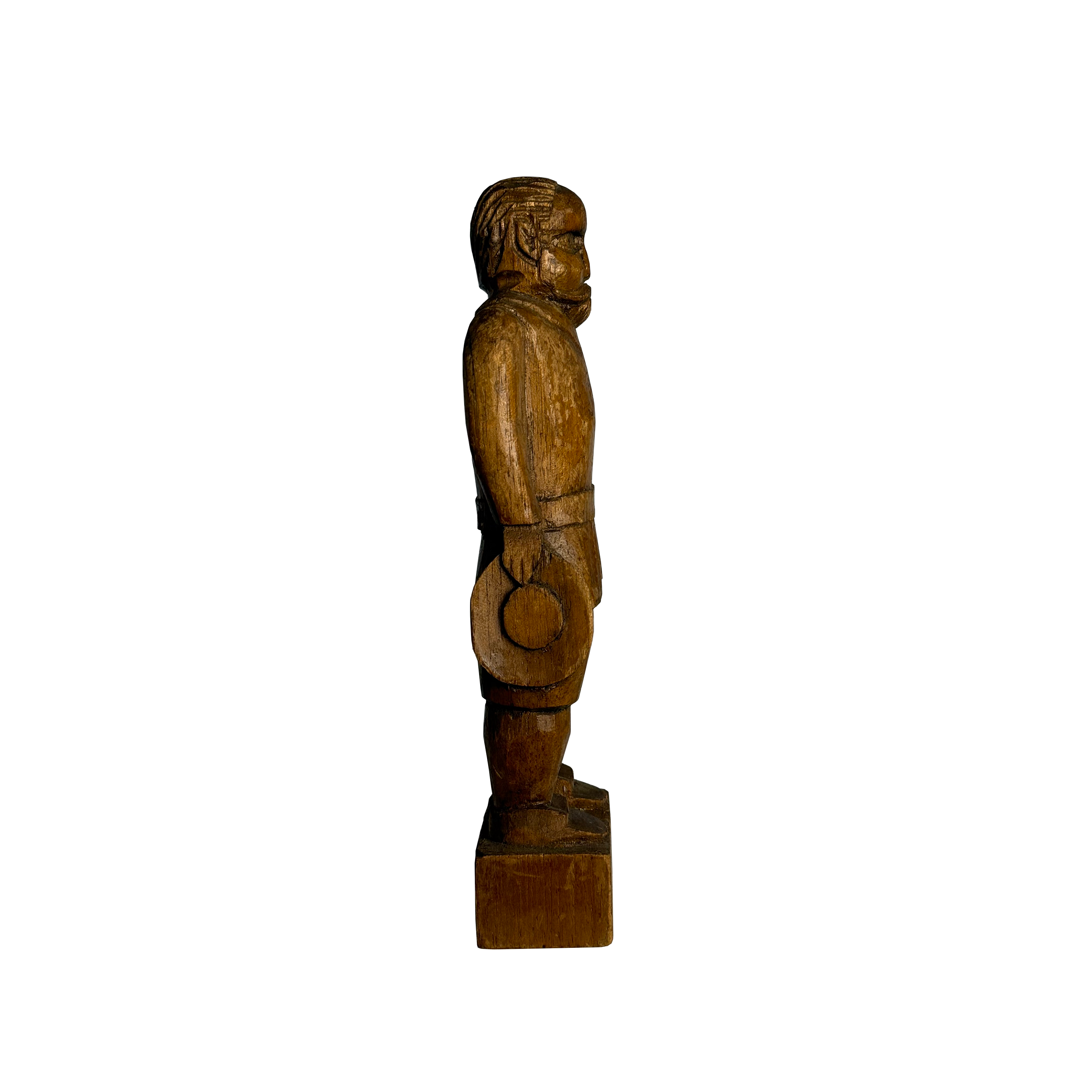 Carved Wooden Statuette of a Man