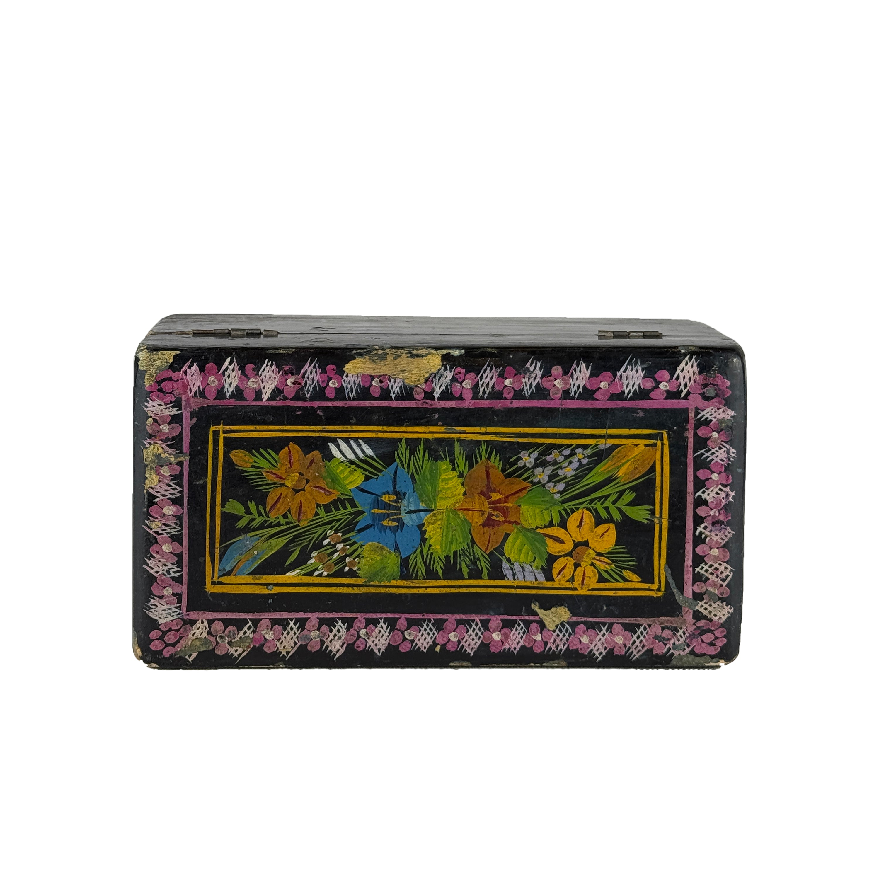 Olinalá Box with Floral and Geometric Design