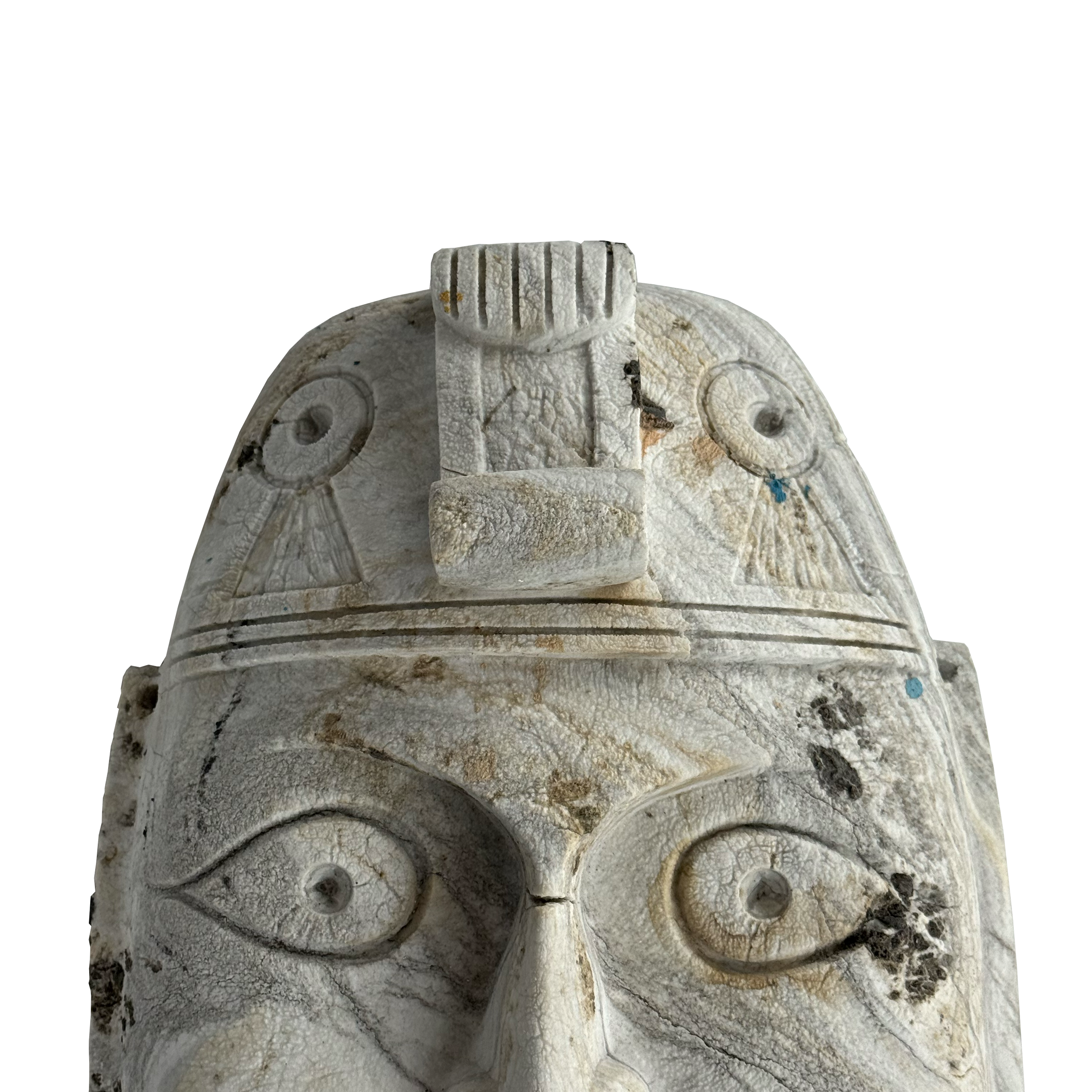 White Marble Aztec Burial Mask c. 1970s