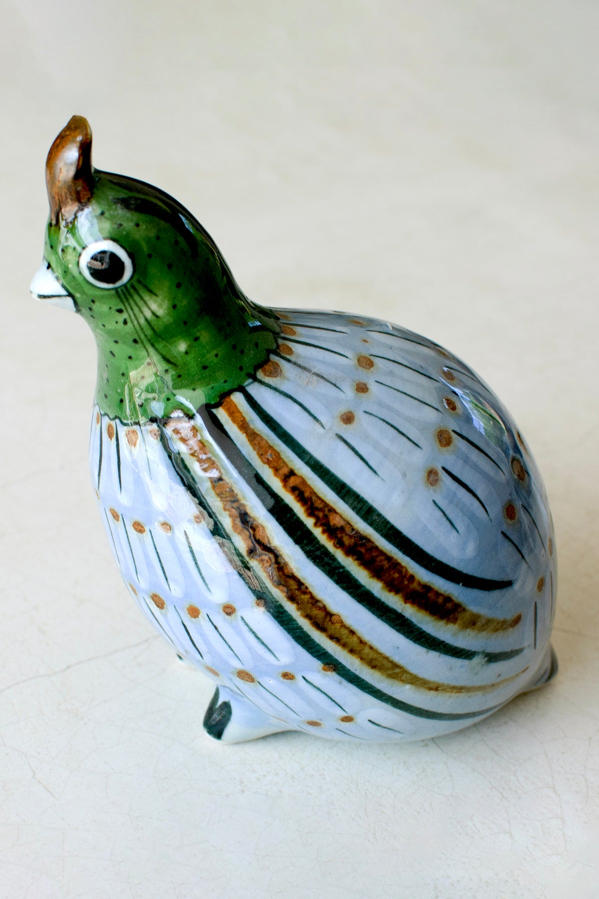 Embajada Craft El Palomar Quail home decor sculpture with detailed craftsmanship, perfect for stylish interior decoration.
