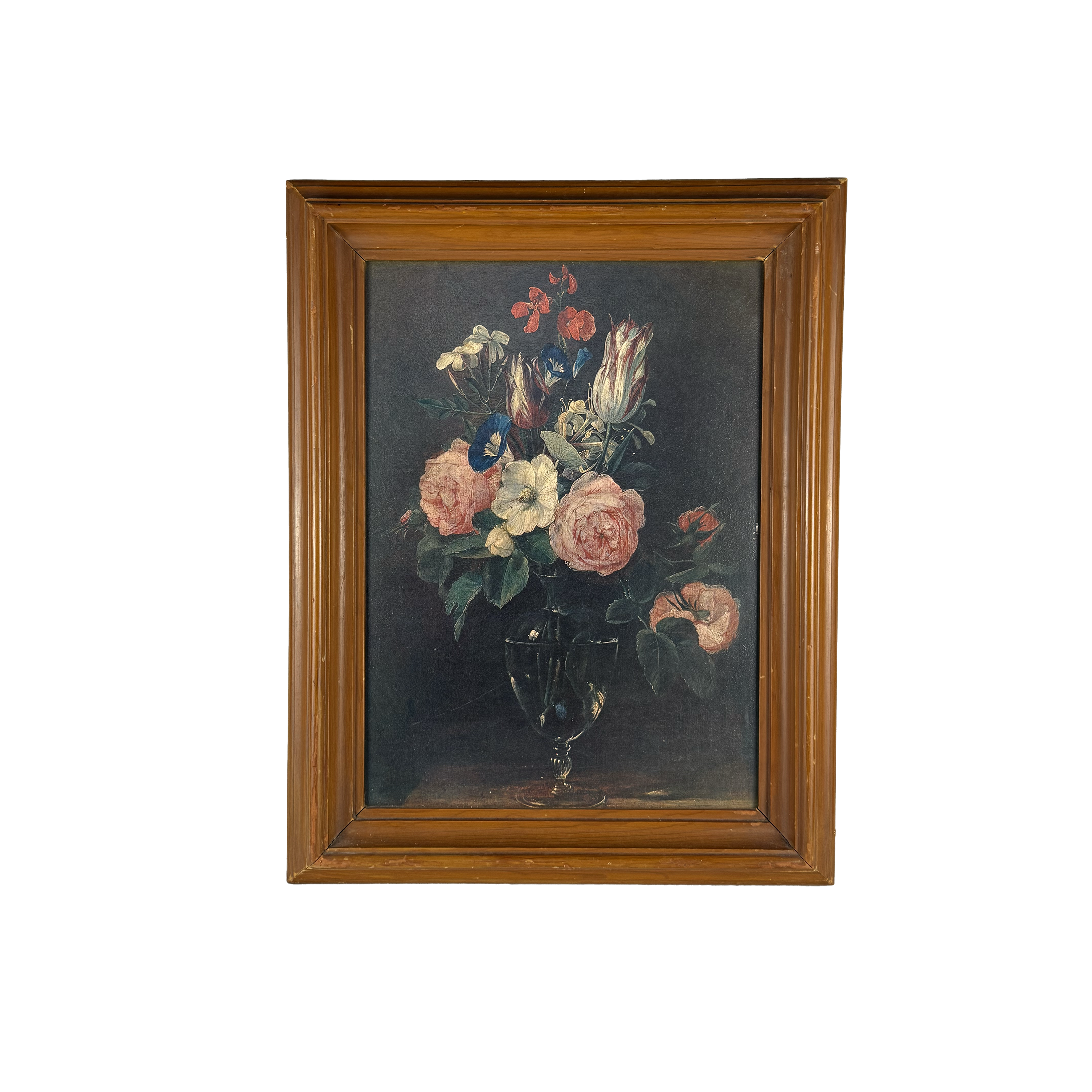 Vintage Flower Still Life Oil Painting