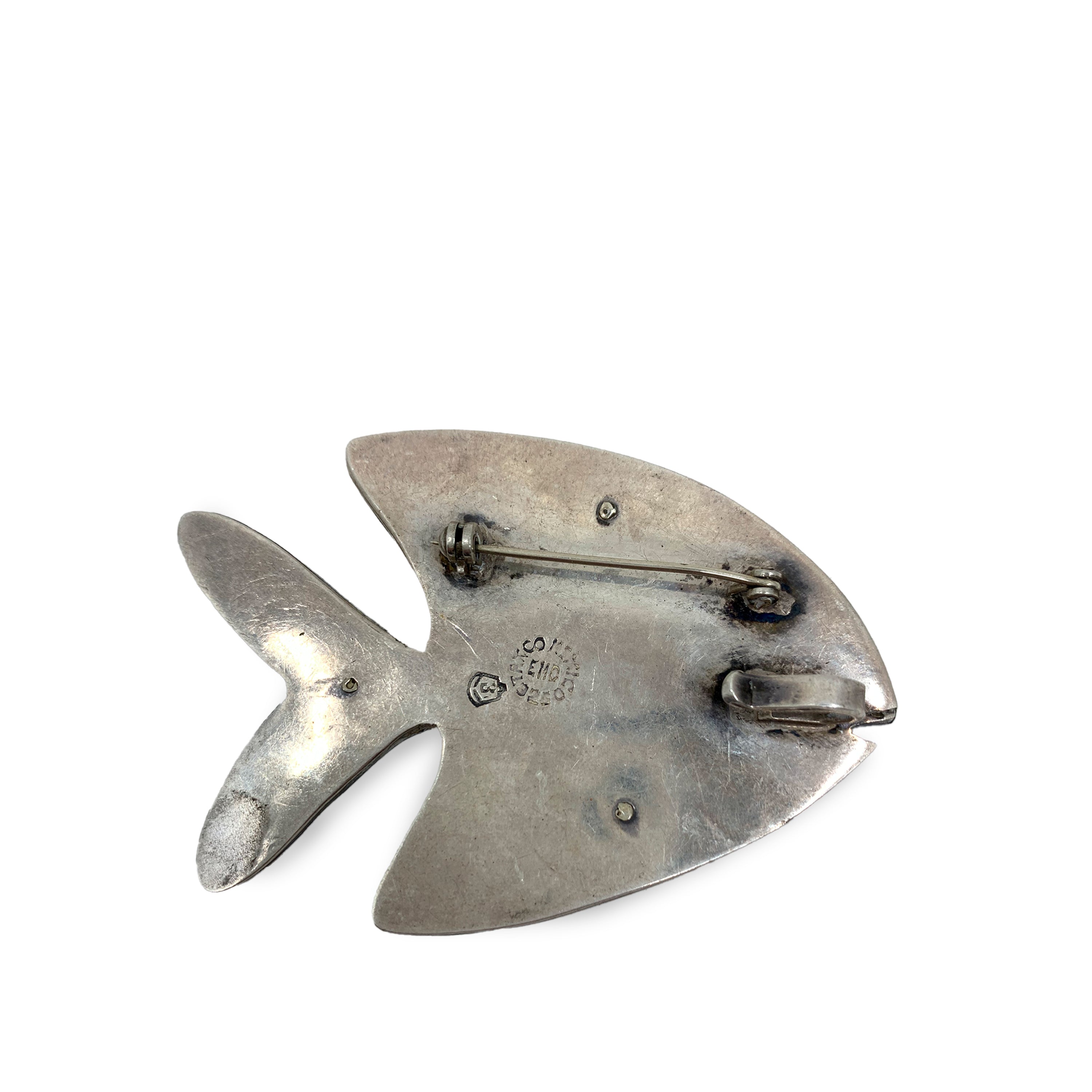 Silver Fish Brooch. C. 1960's