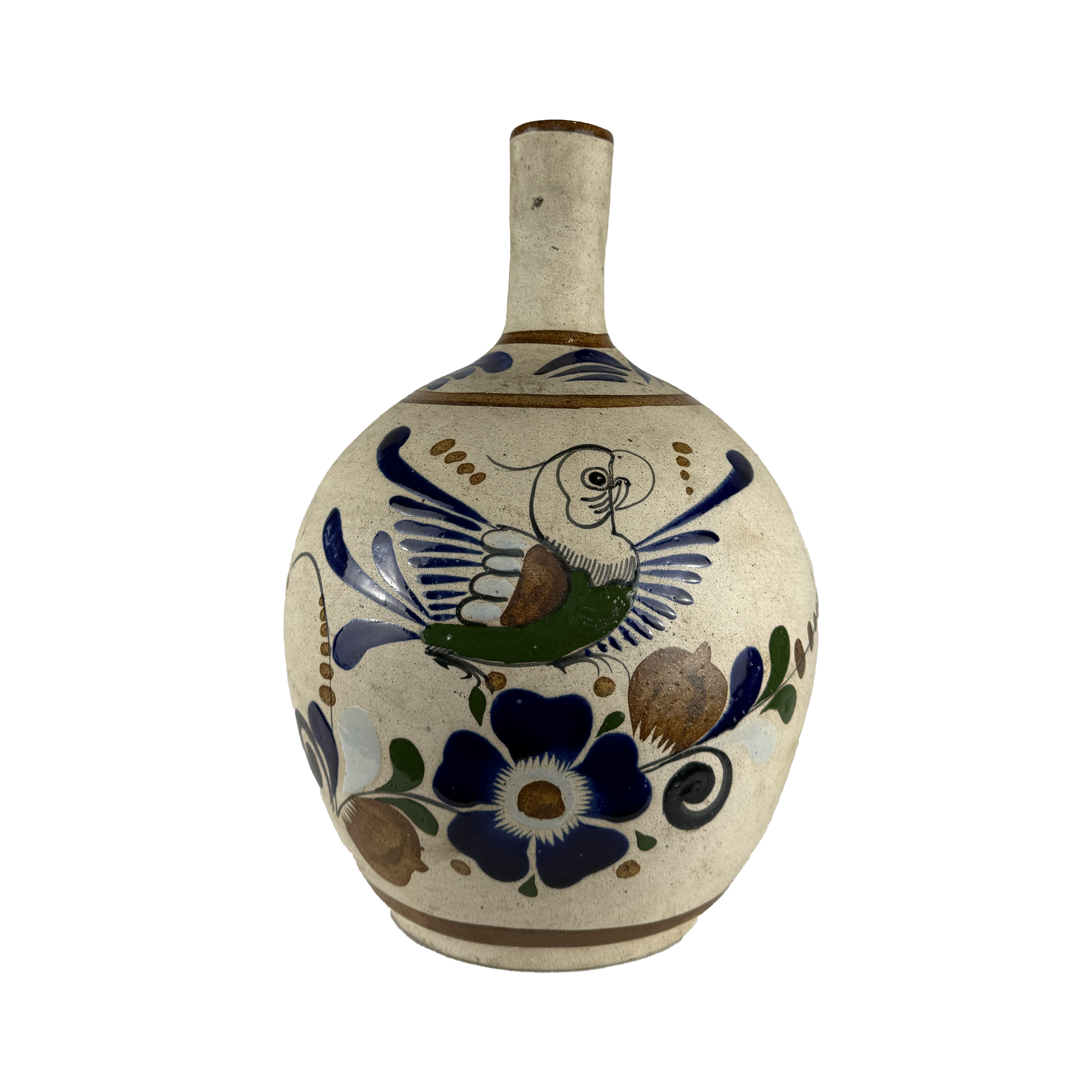 Tonalá Water Jug Vase with Bird Motif