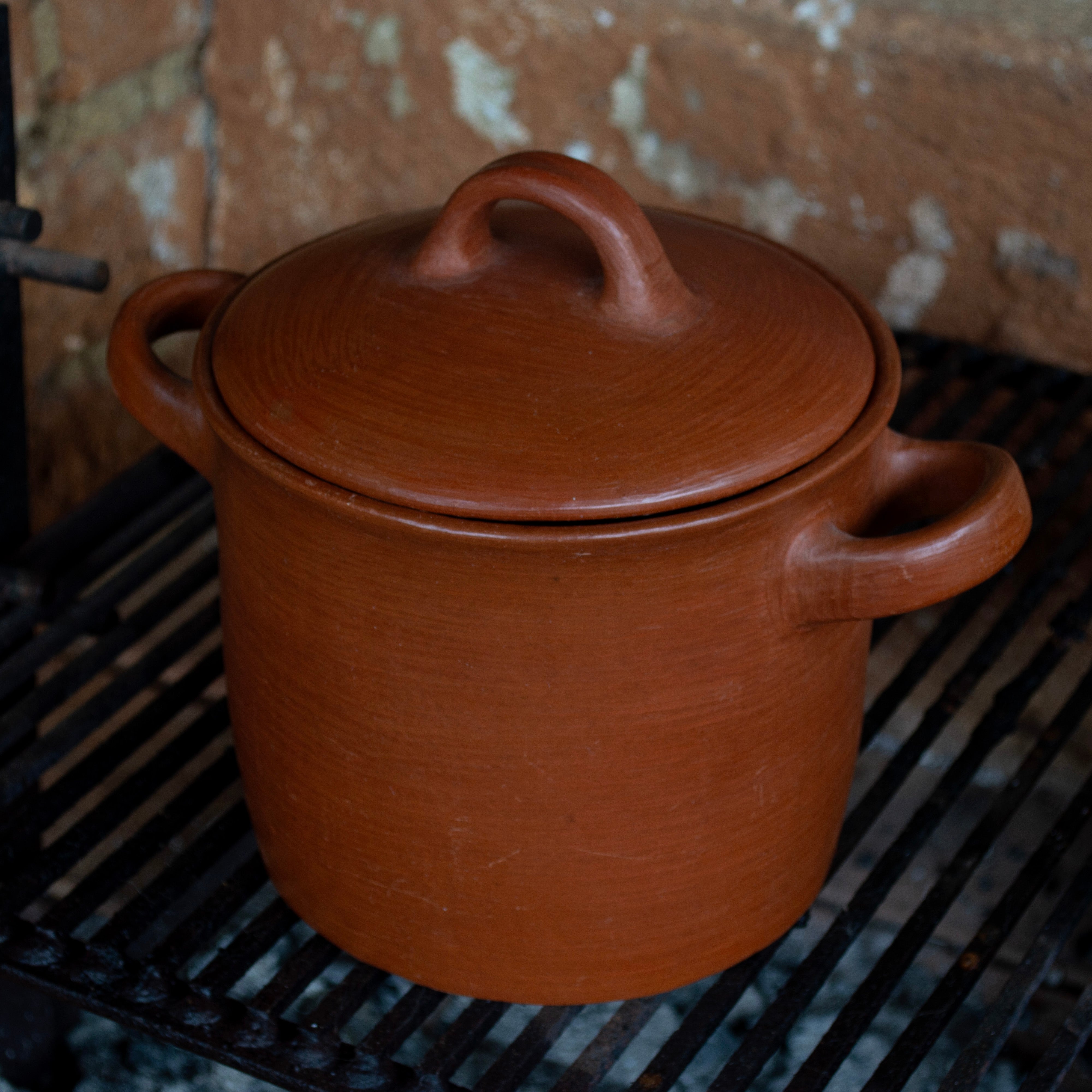 ROJA Red Clay Tall Pot w/ Lid