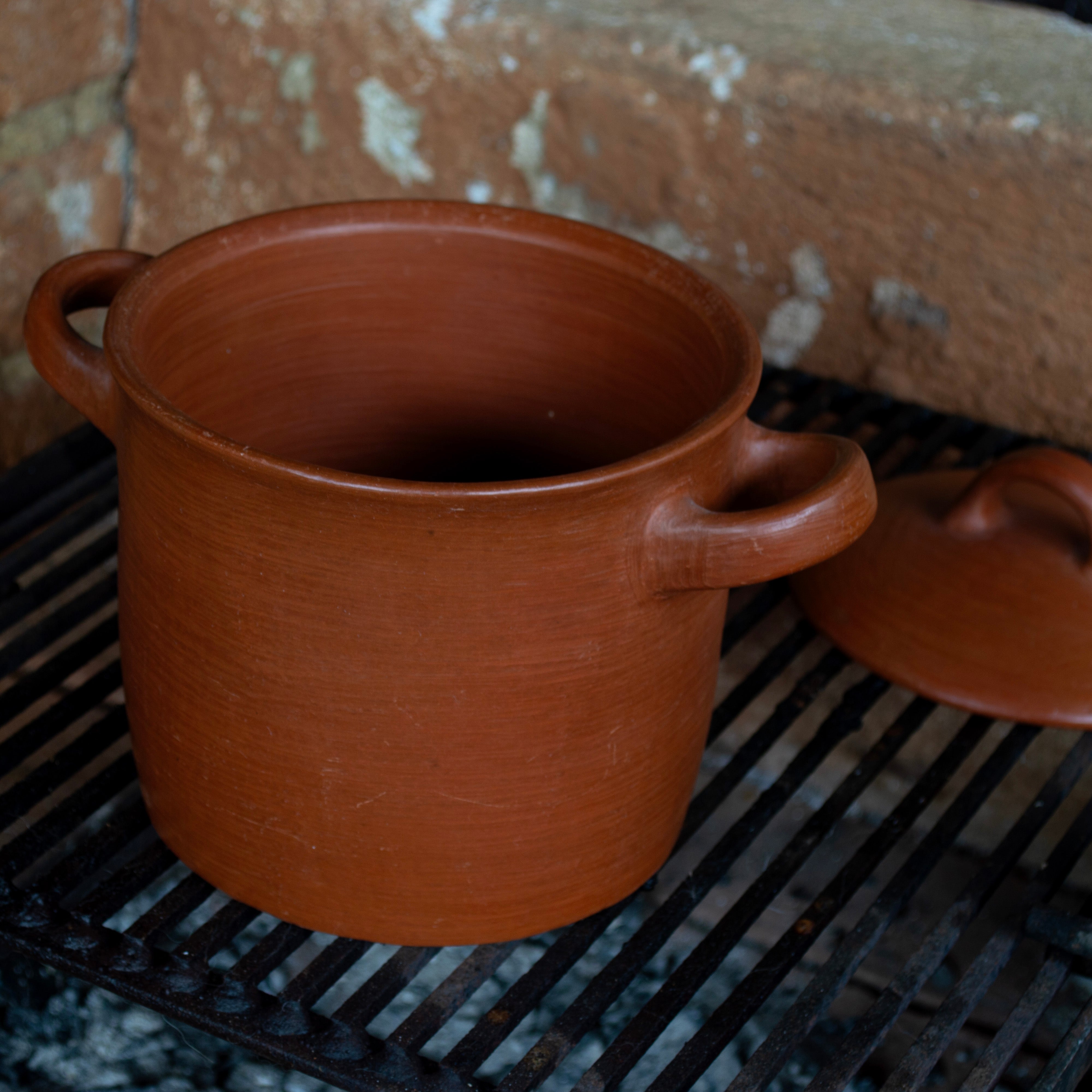 ROJA Red Clay Tall Pot w/ Lid