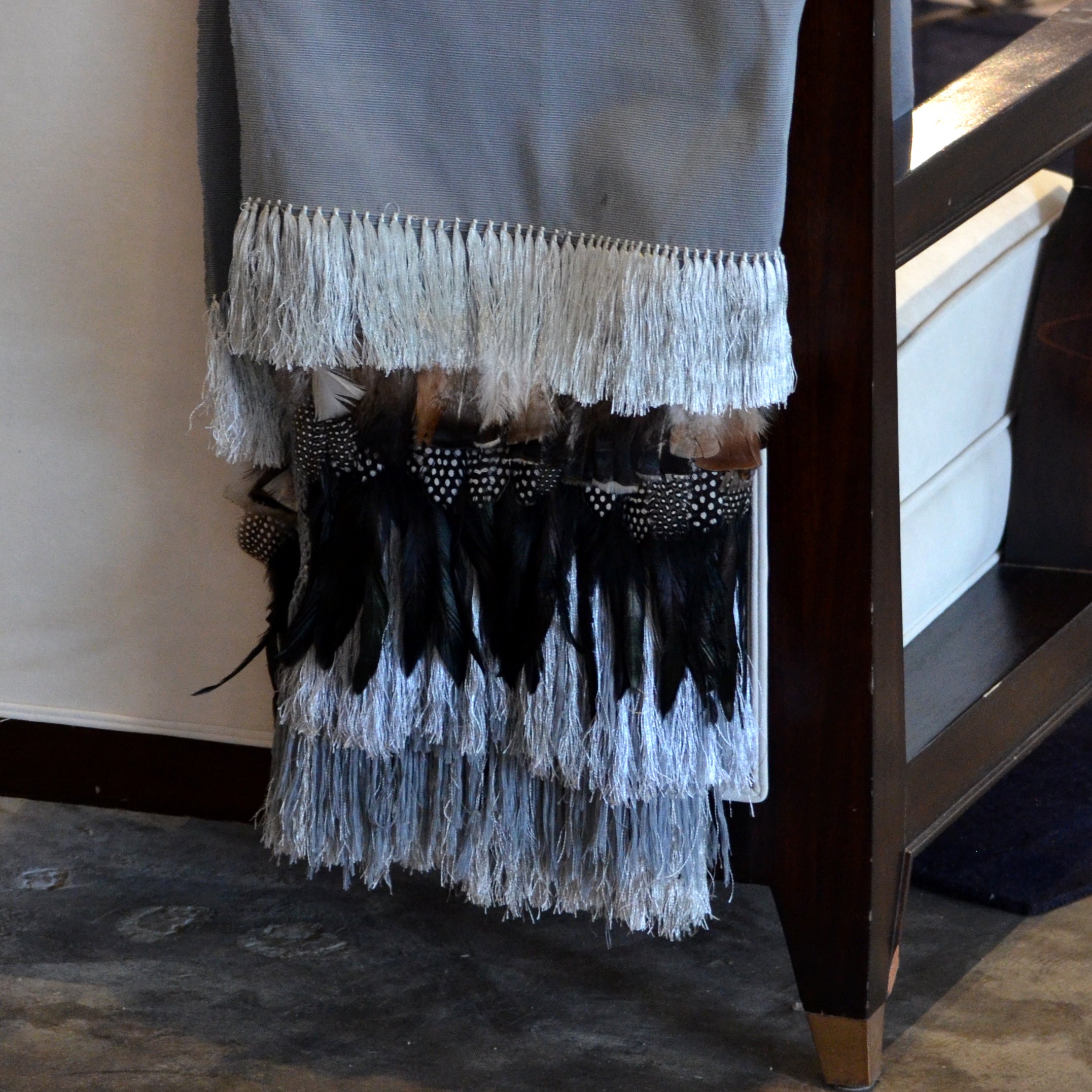 Feather Rebozo — Ash / Stone / Iridescent