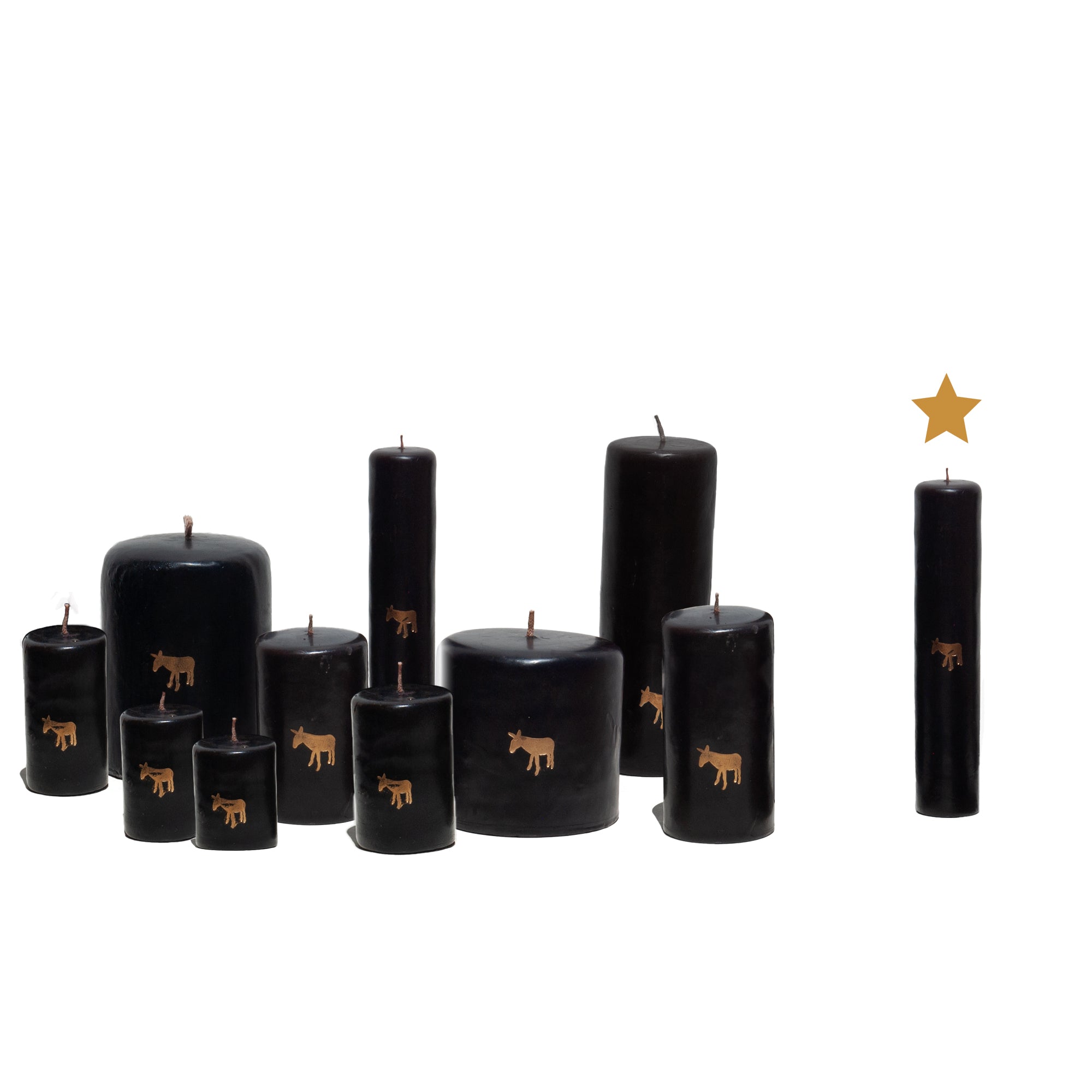 Pilar Black Candle Collection