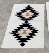 Black and Pink Double Diamond Rug