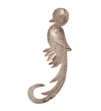 Coin Silver Quetzal Pin