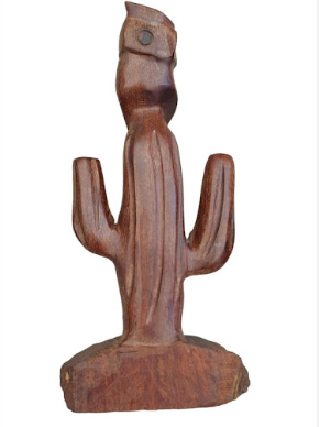 Wooden Cactus Sculpture