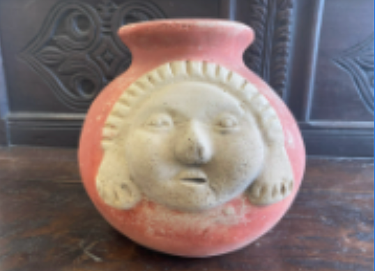 Clay Pot with Sun Face