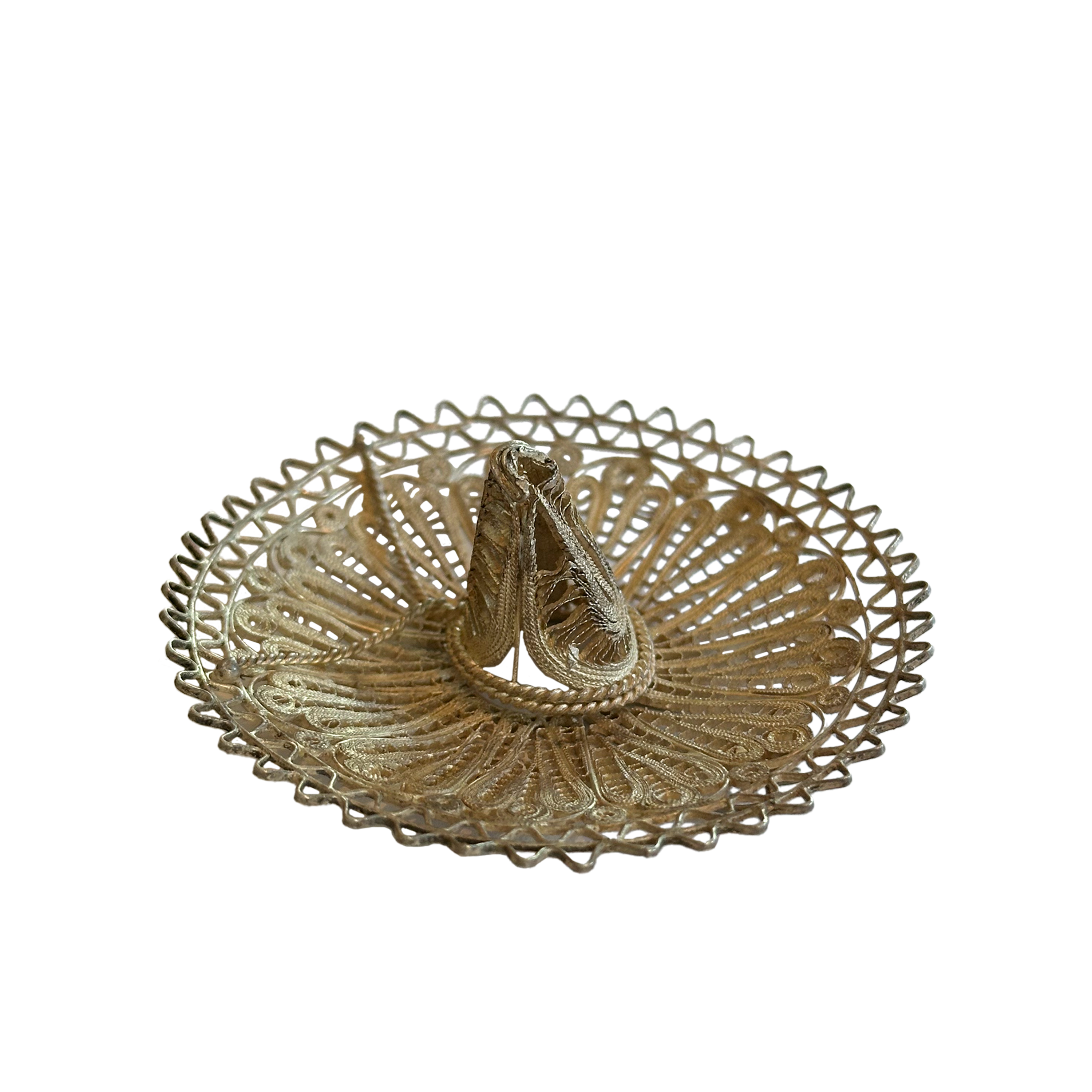 Silver Filigree Sombrero Brooch. C. 1970's