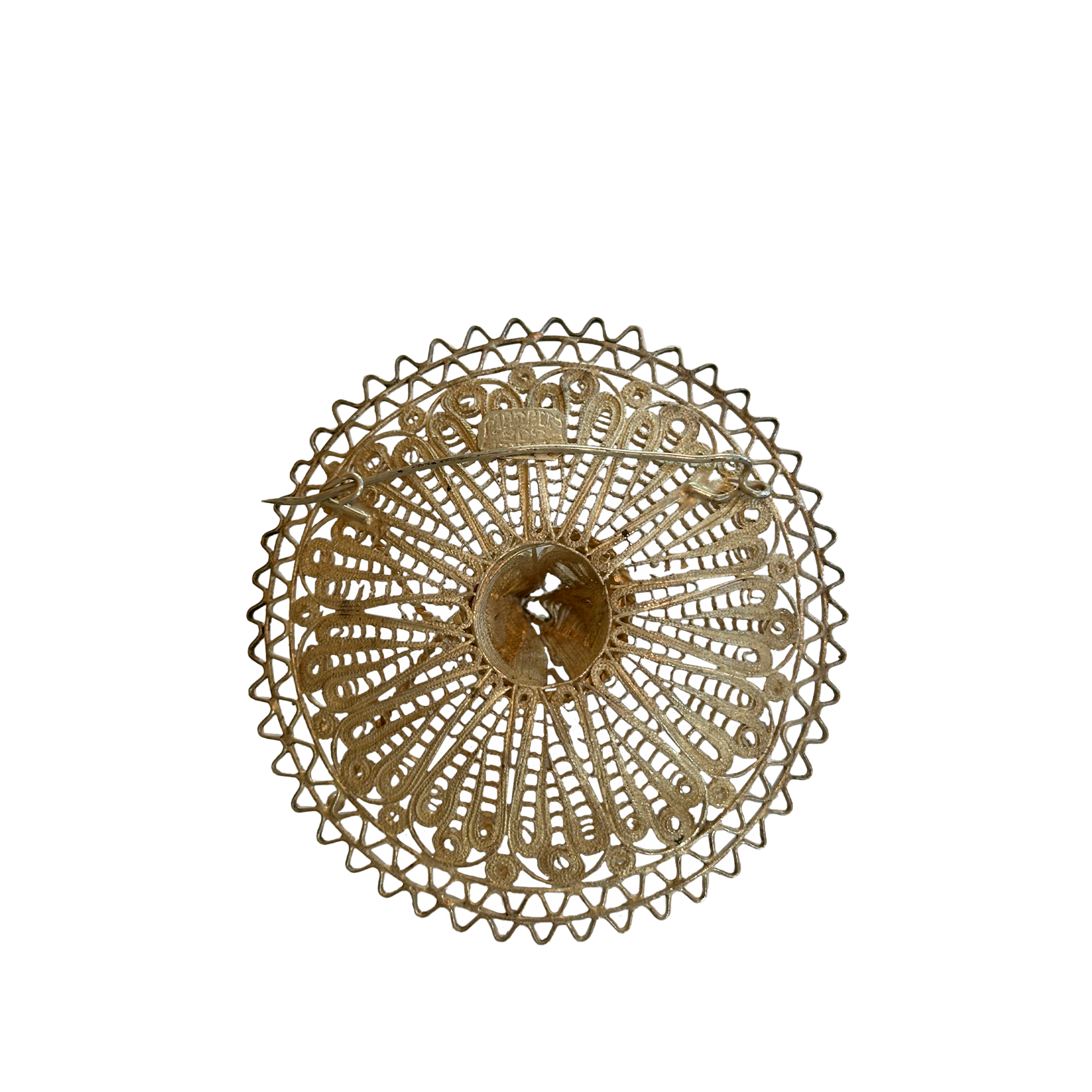 Silver Filigree Sombrero Brooch. C. 1970's