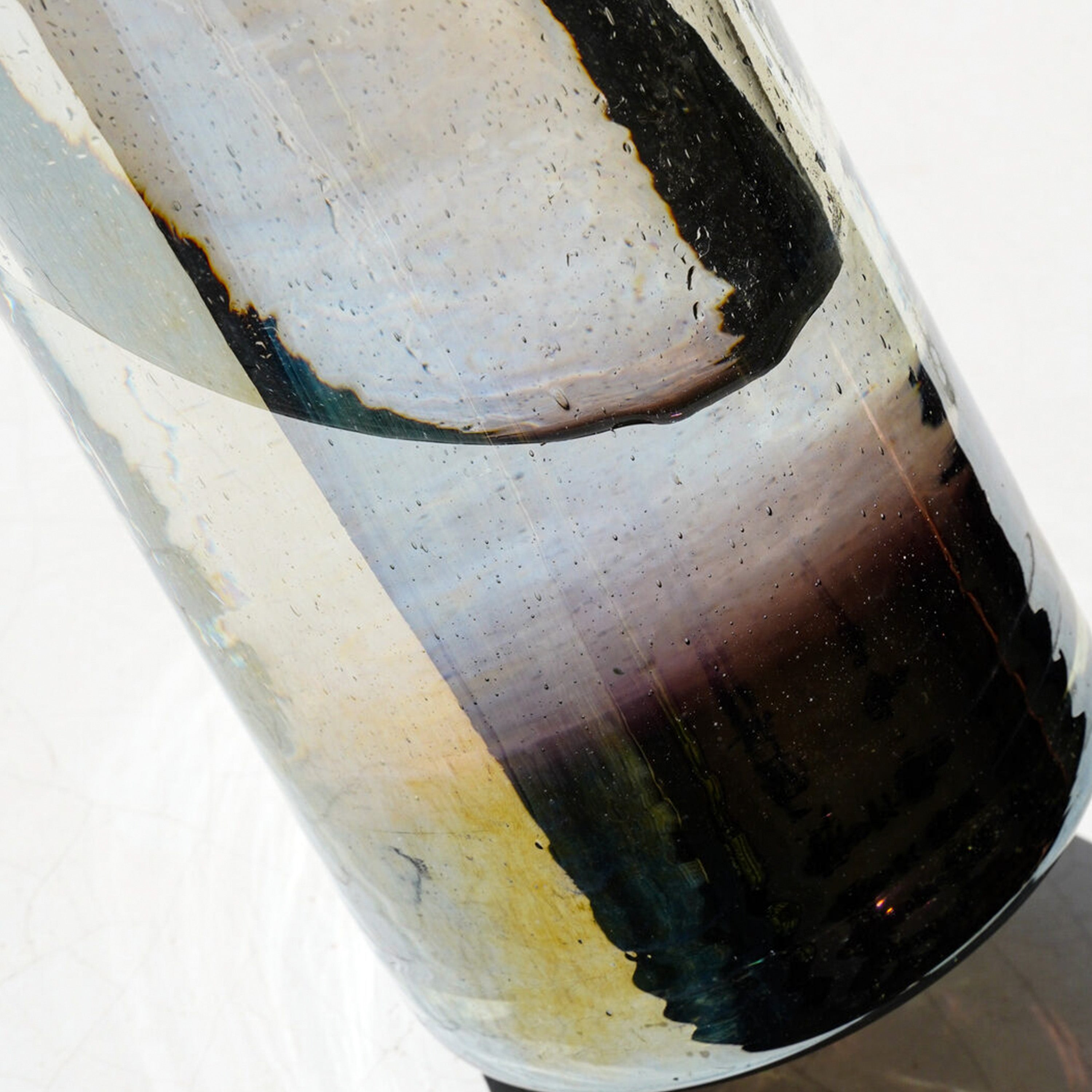 Torre Carafe Smoke Iridescent Ombre with Cork Lid