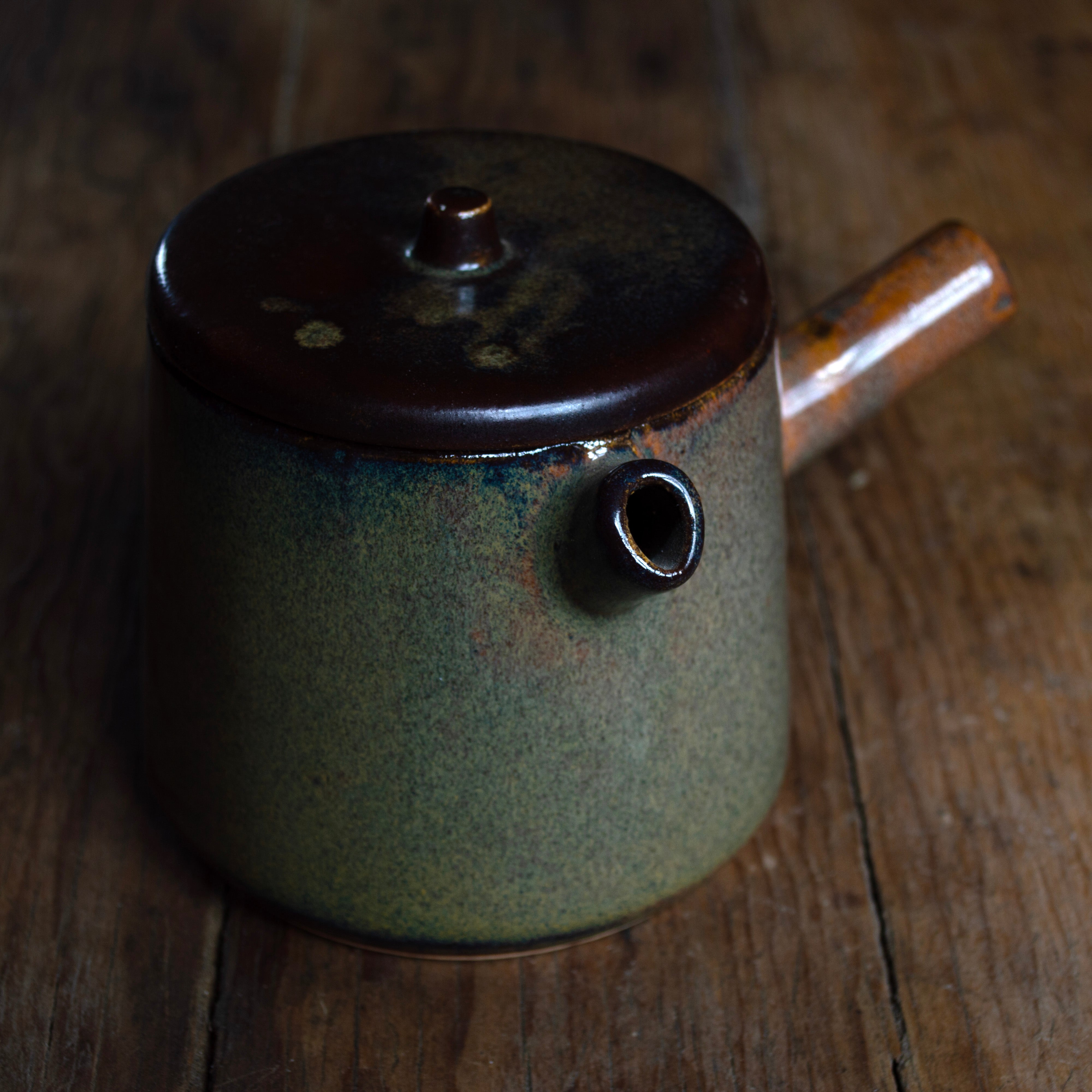 Terracota Green Teapot