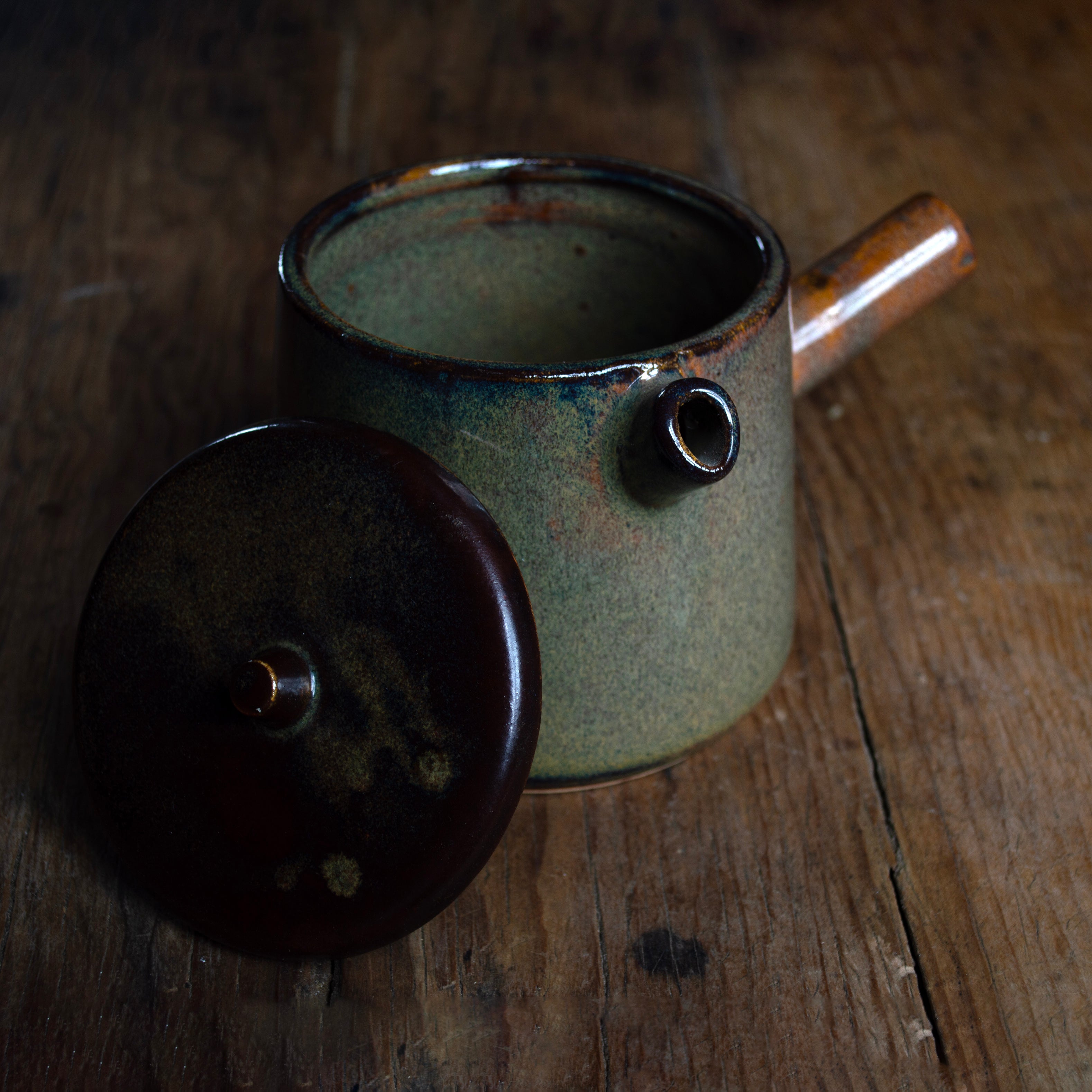 Terracota Green Teapot