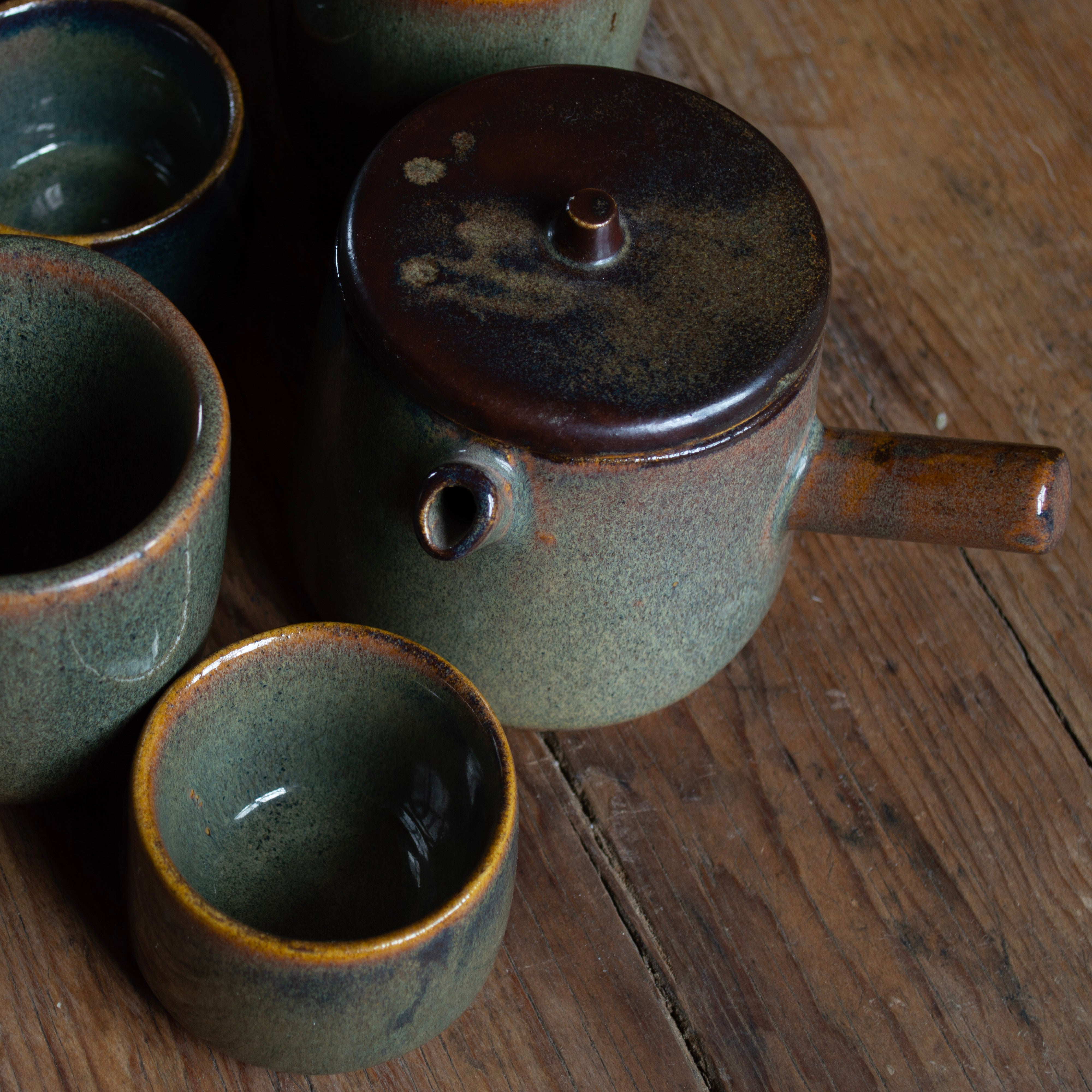 Terracota Green Teapot