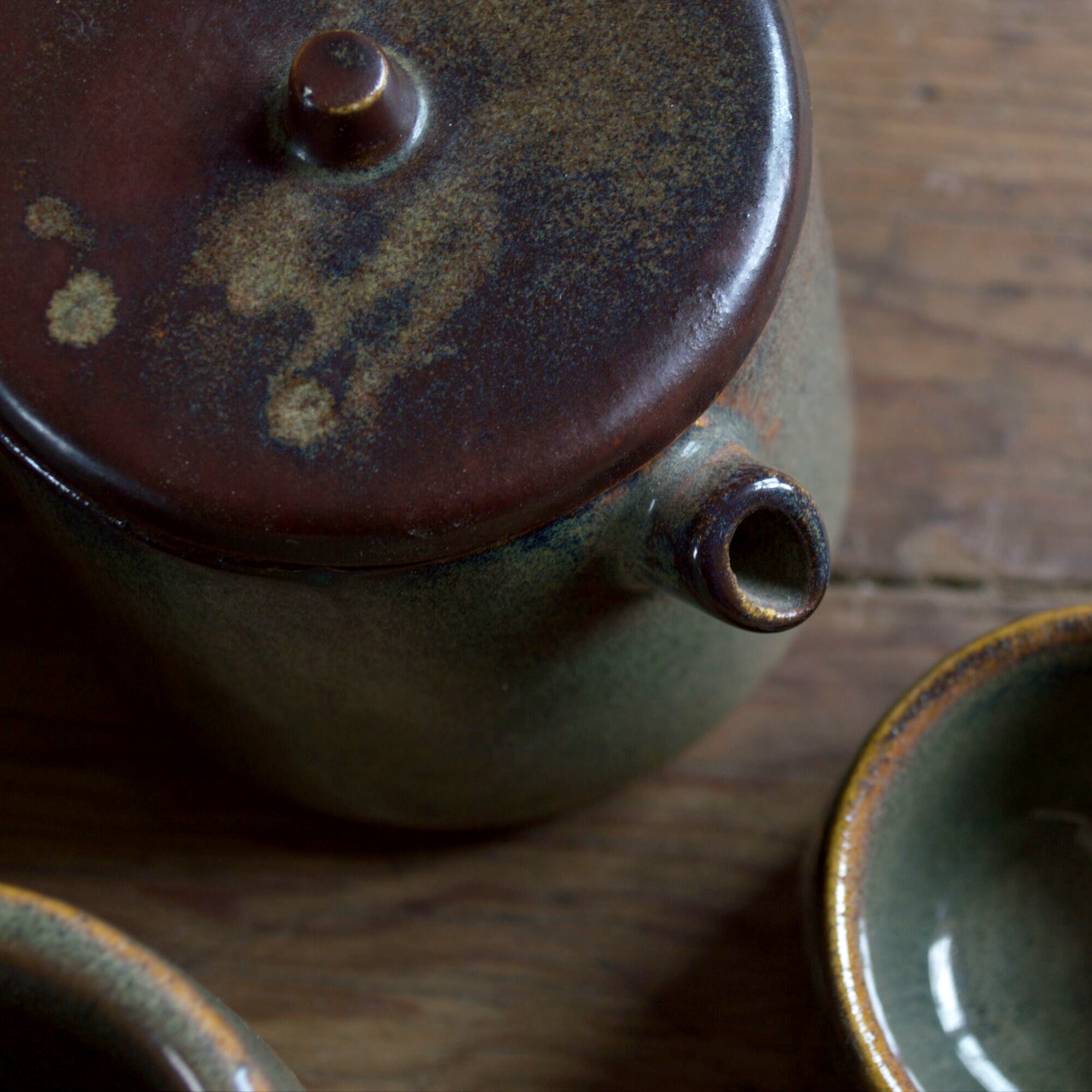 Terracota Green Teapot