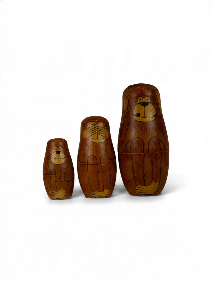 Wooden Nesting Monkeys